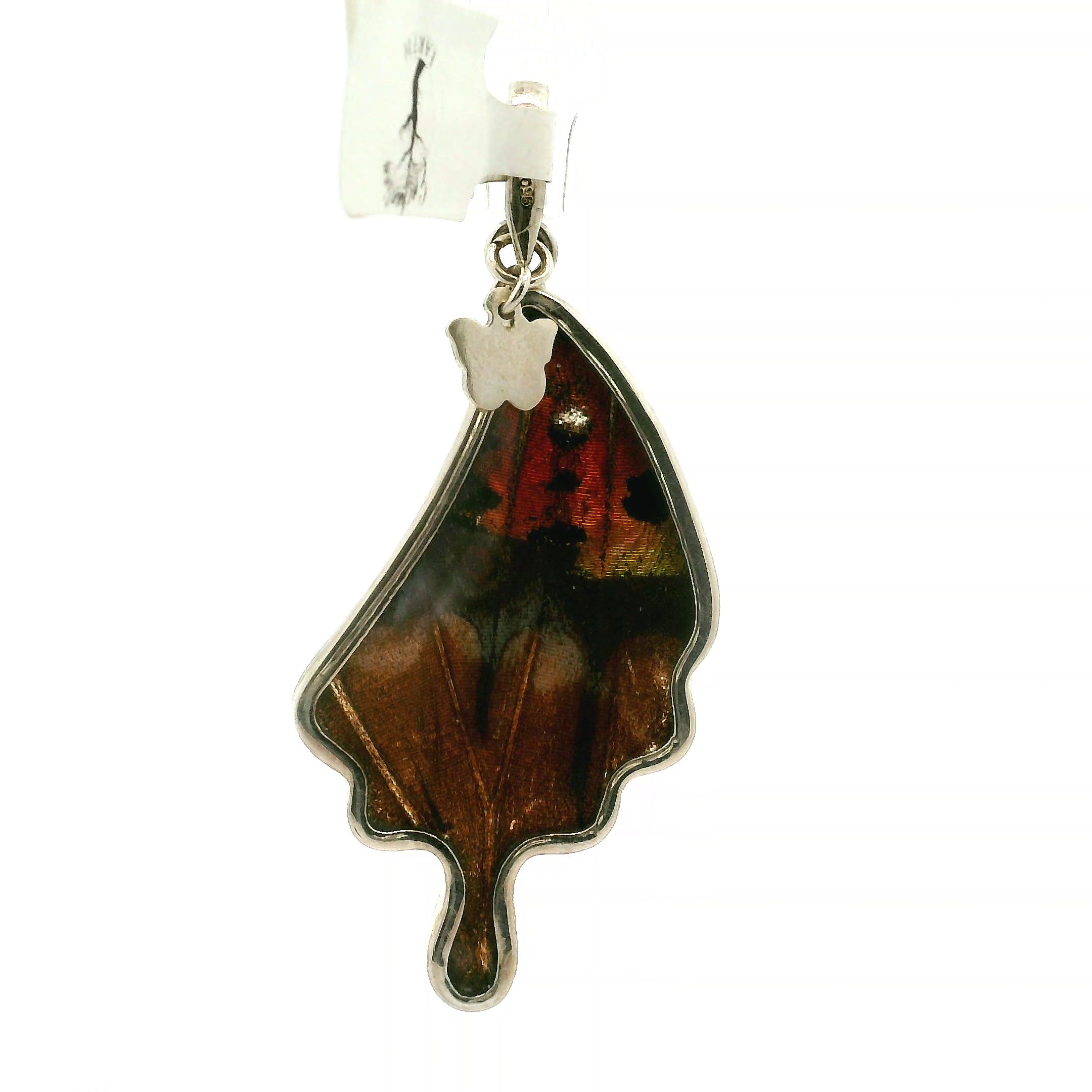Peruvian Sanctuary Butterfly Wing Pendant .925 Silver for for Freedom and Harmony with Nature
