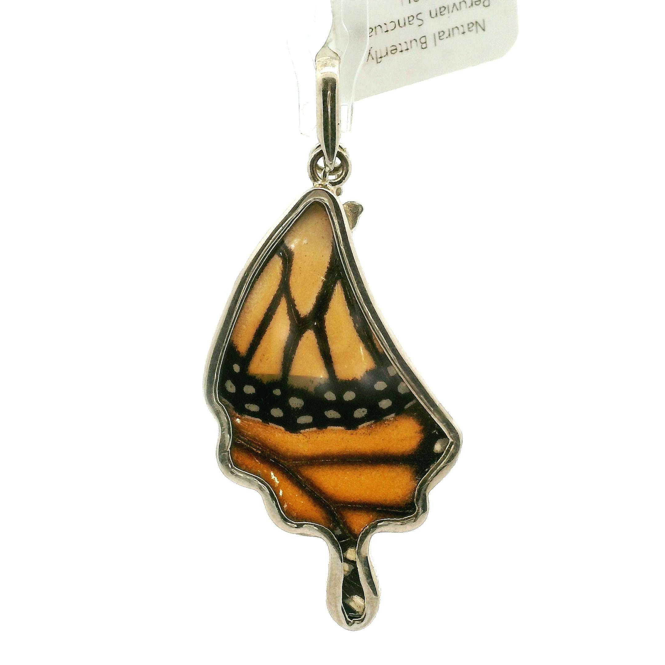 Peruvian Sanctuary Butterfly Wing Pendant .925 Silver for for Freedom and Harmony with Nature