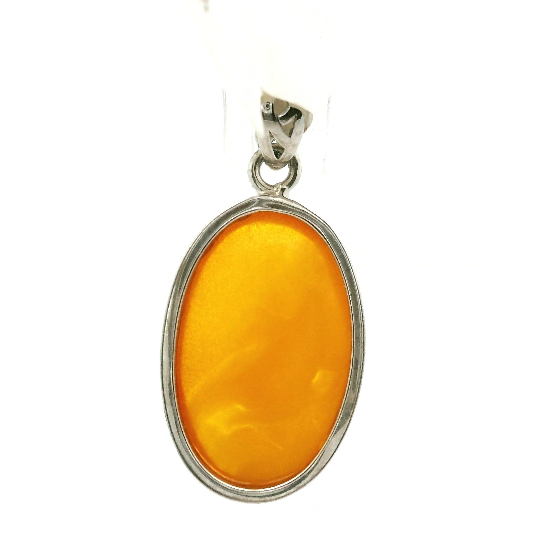 Baltic Butterscotch Amber Pendant .925 Silver for for Joy and Optimism