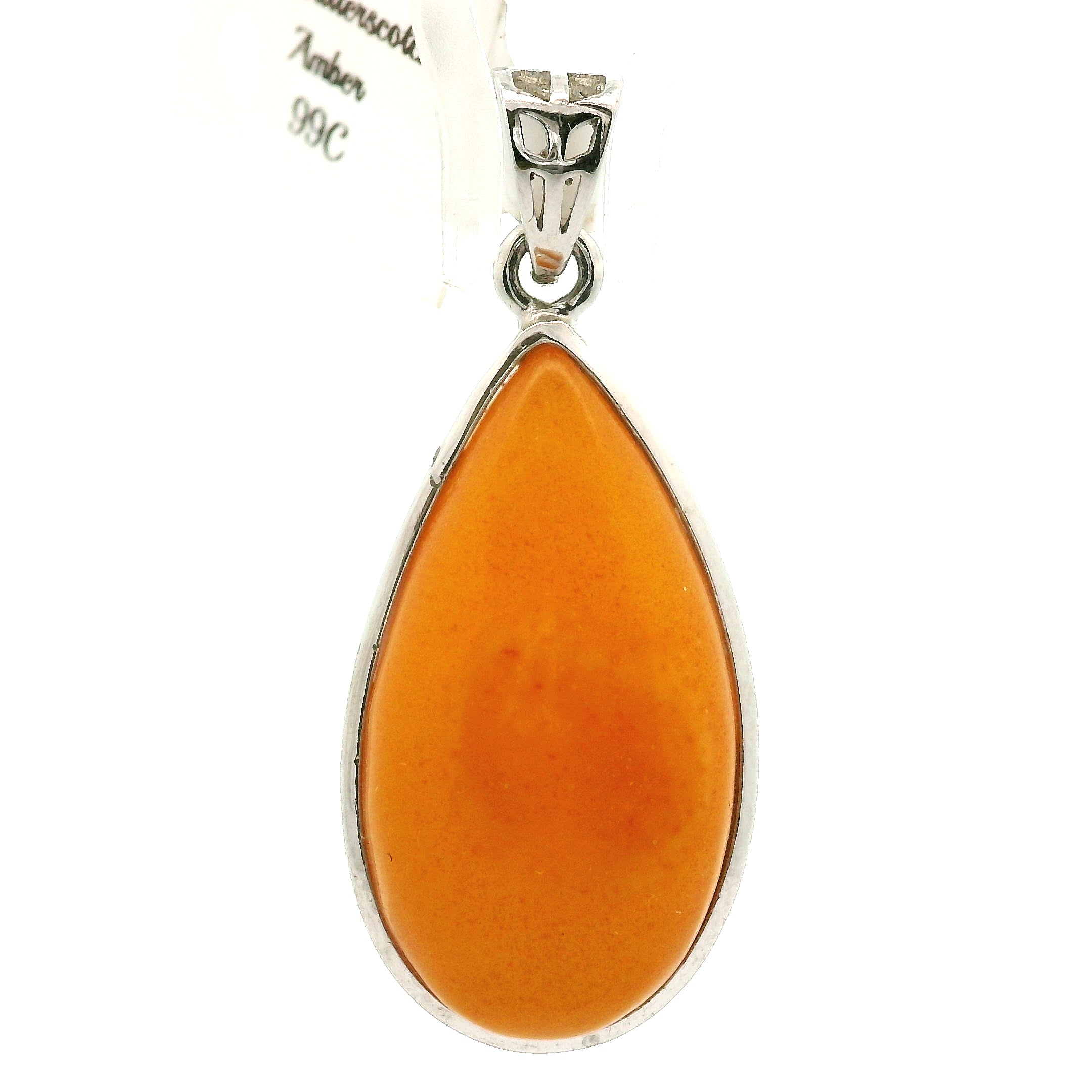 Baltic Butterscotch Amber Pendant .925 Silver for for Joy and Optimism