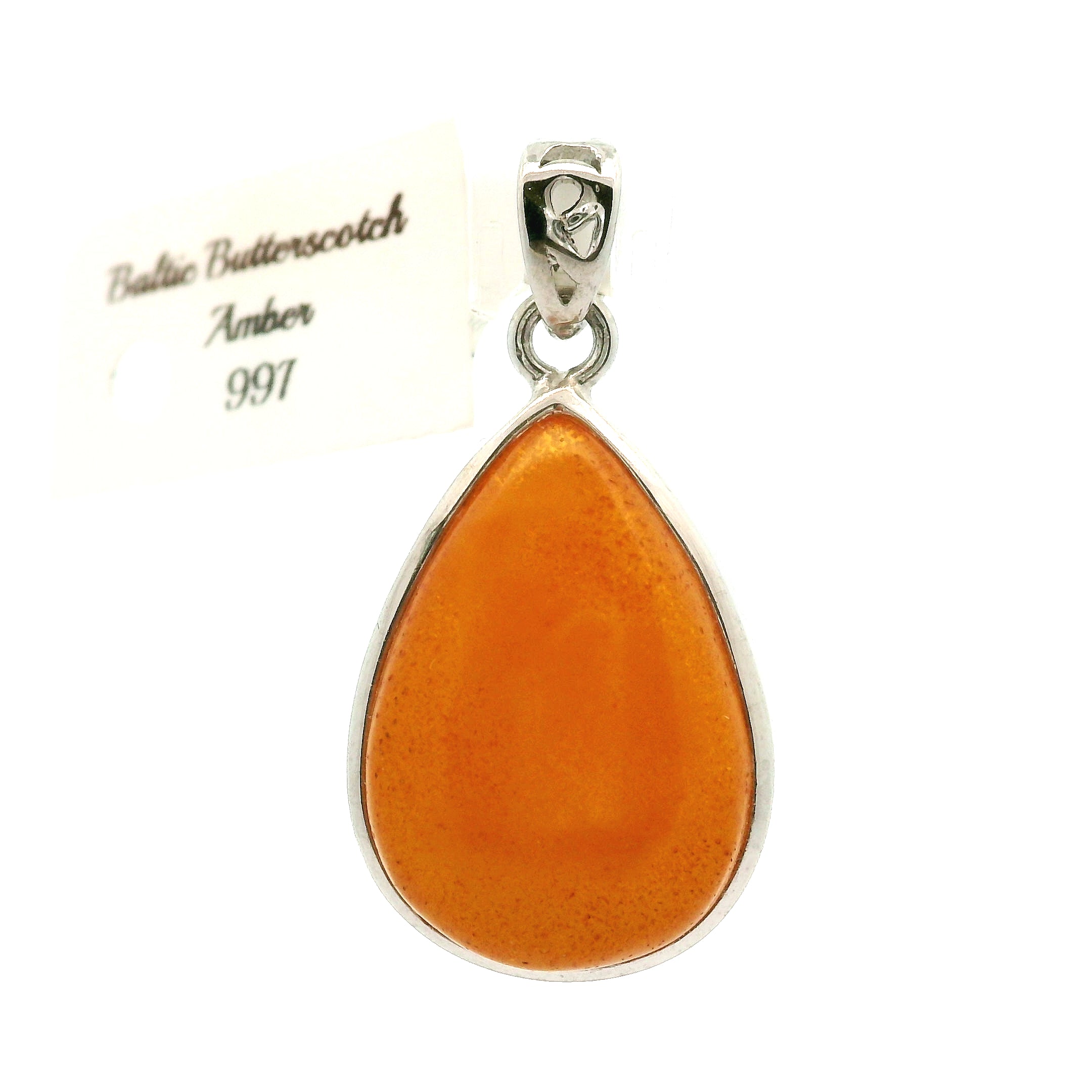 Baltic Butterscotch Amber Pendant .925 Silver for for Joy and Optimism