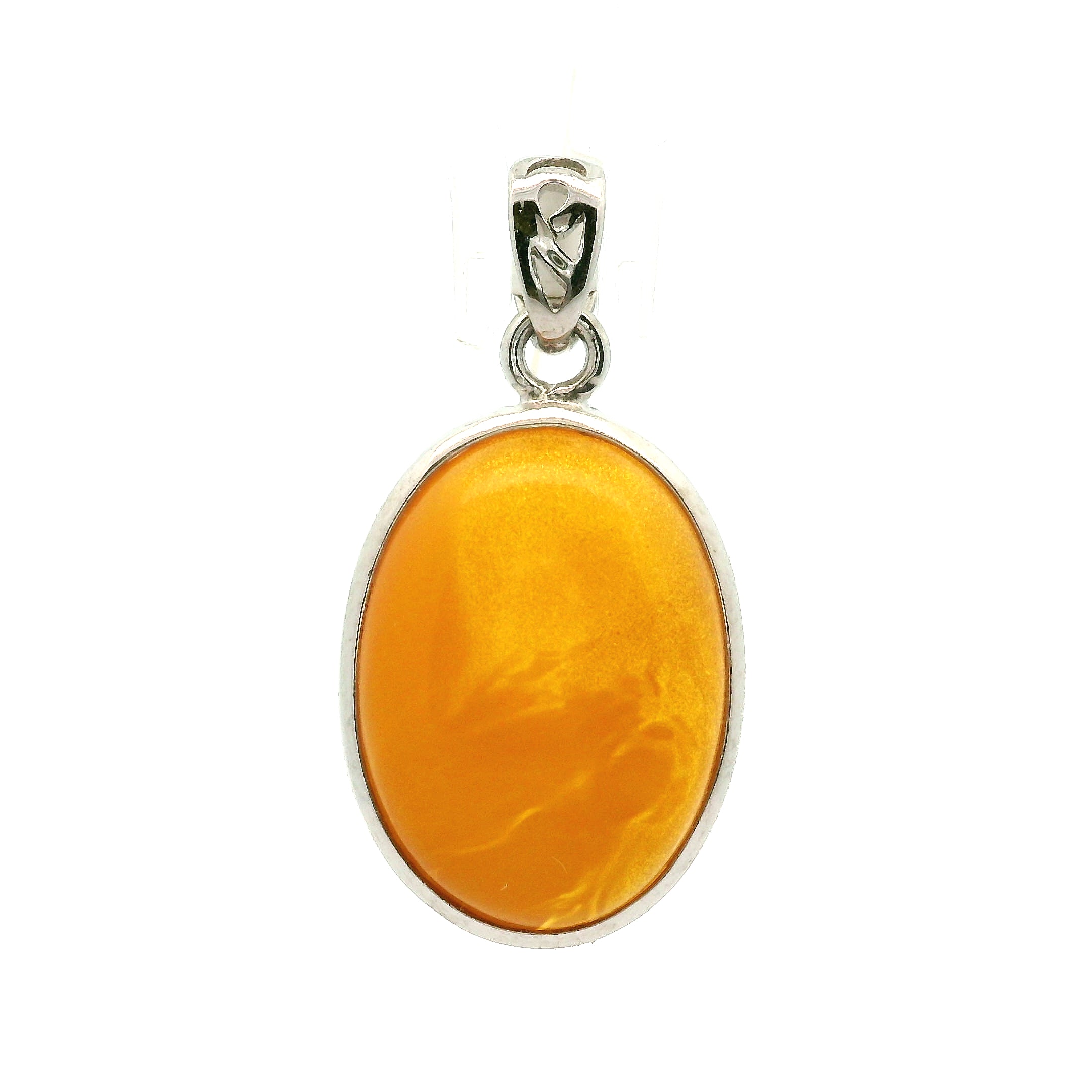 Baltic Butterscotch Amber Pendant .925 Silver for for Joy and Optimism