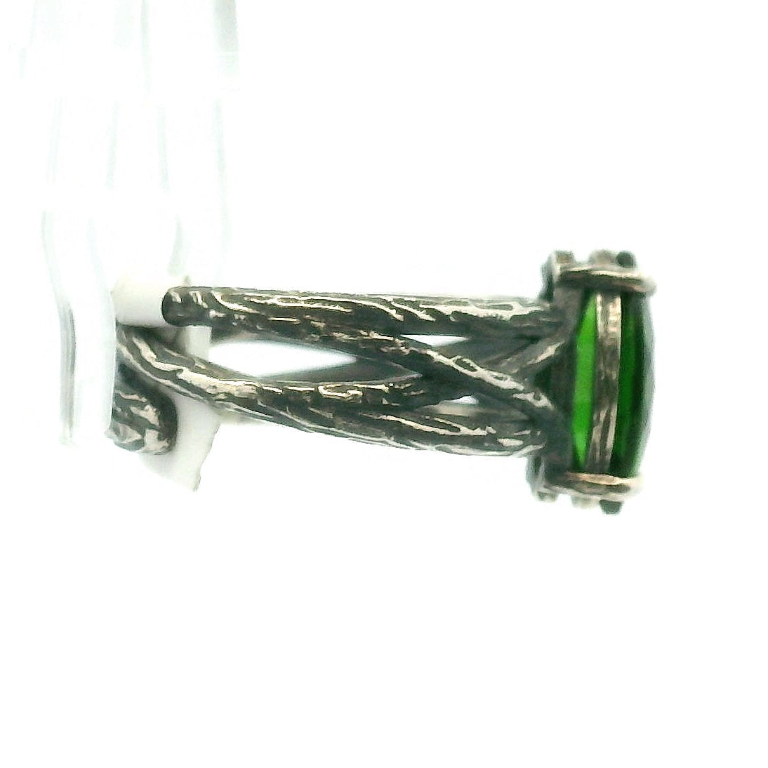 Chrome Diopside Bad Witch Cuff Ring .925 Silver for Embracing Love, Healing and Balance