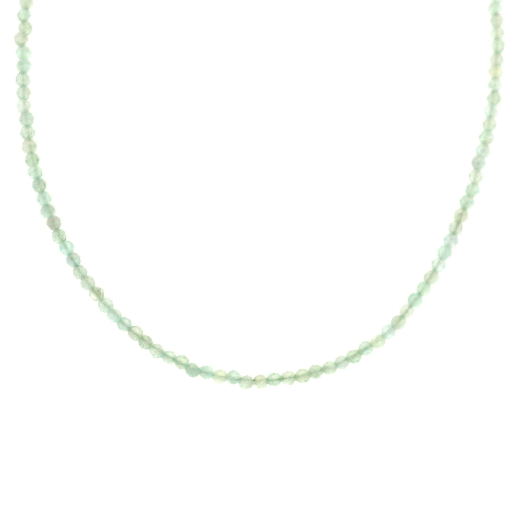 Green Apatite Micro Faceted Choker/Layering Necklace 925 Silver for Courage, Growth and Hope