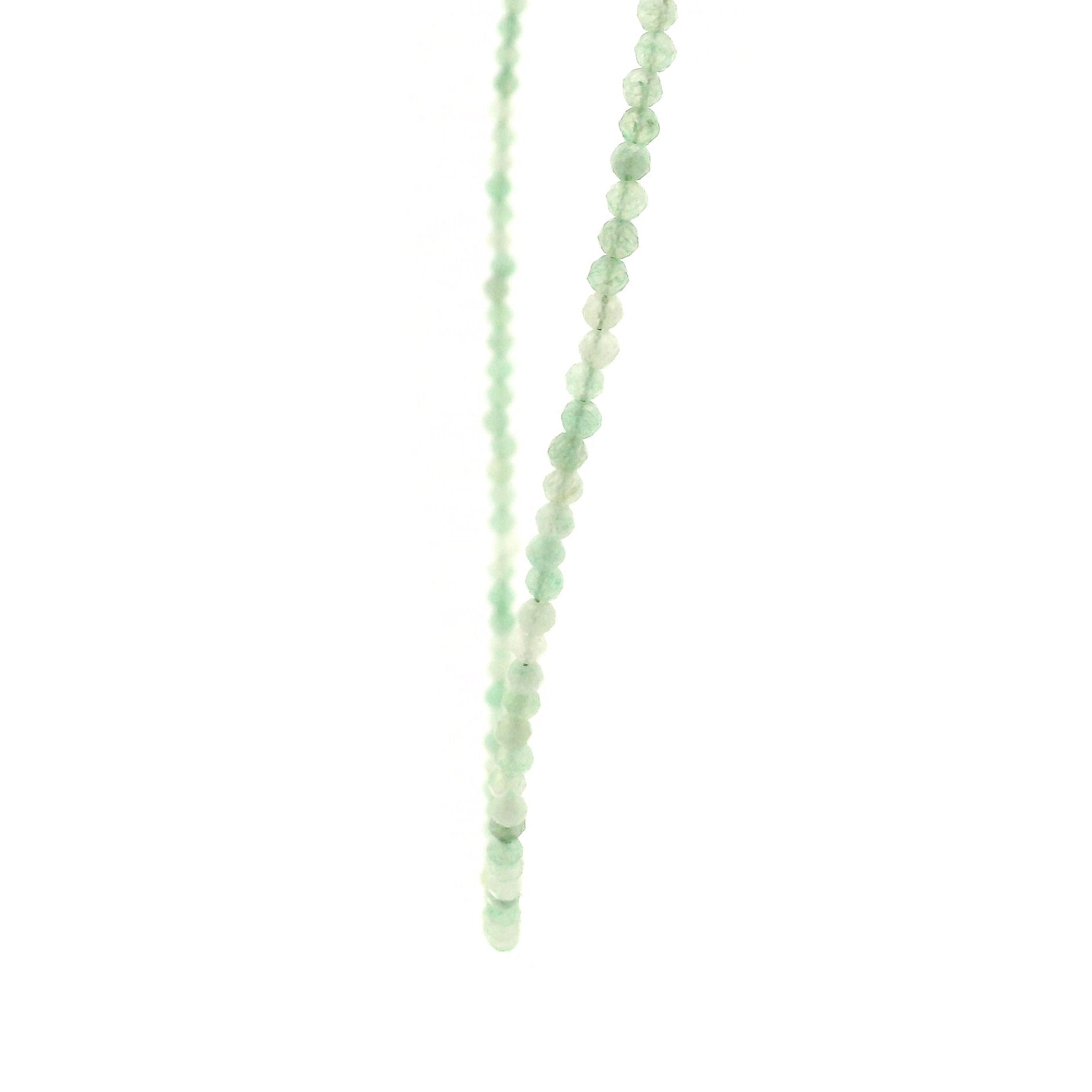 Green Aventurine Micro Faceted Choker/Layering Necklace 925 Silver for New Experiences and Peace