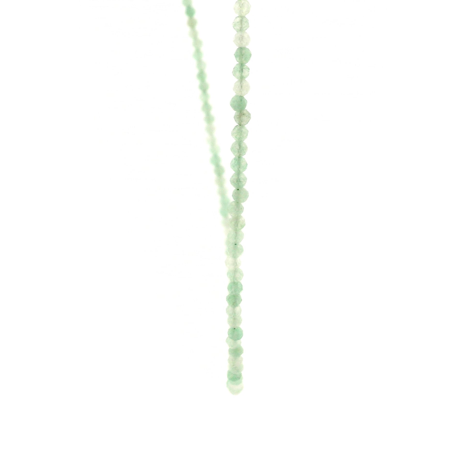 Green Aventurine Micro Faceted Choker/Layering Necklace 925 Silver for New Experiences and Peace