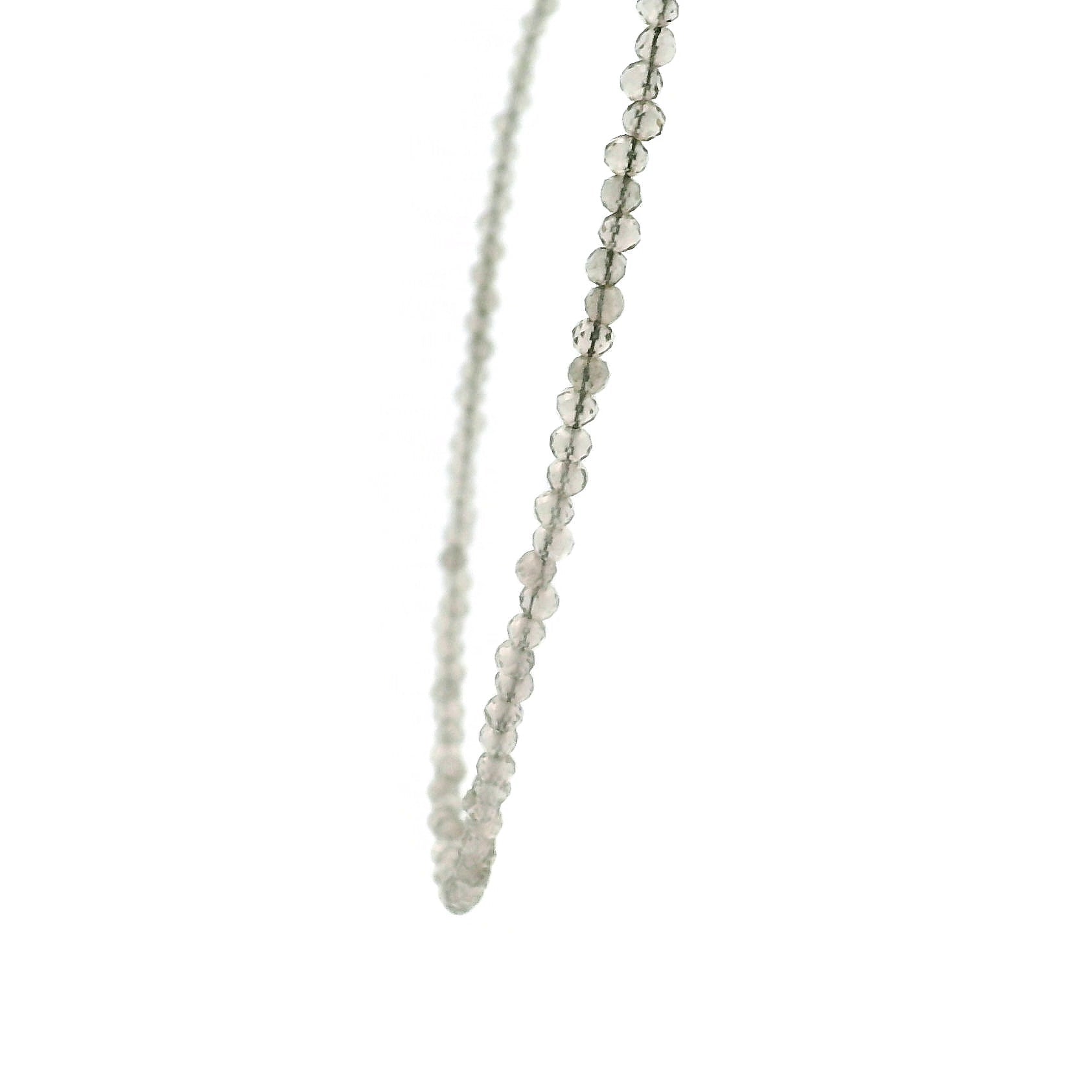 Smoky Quartz Micro Faceted Choker/Layering Necklace 925 Silver for Grounding and Cleansing
