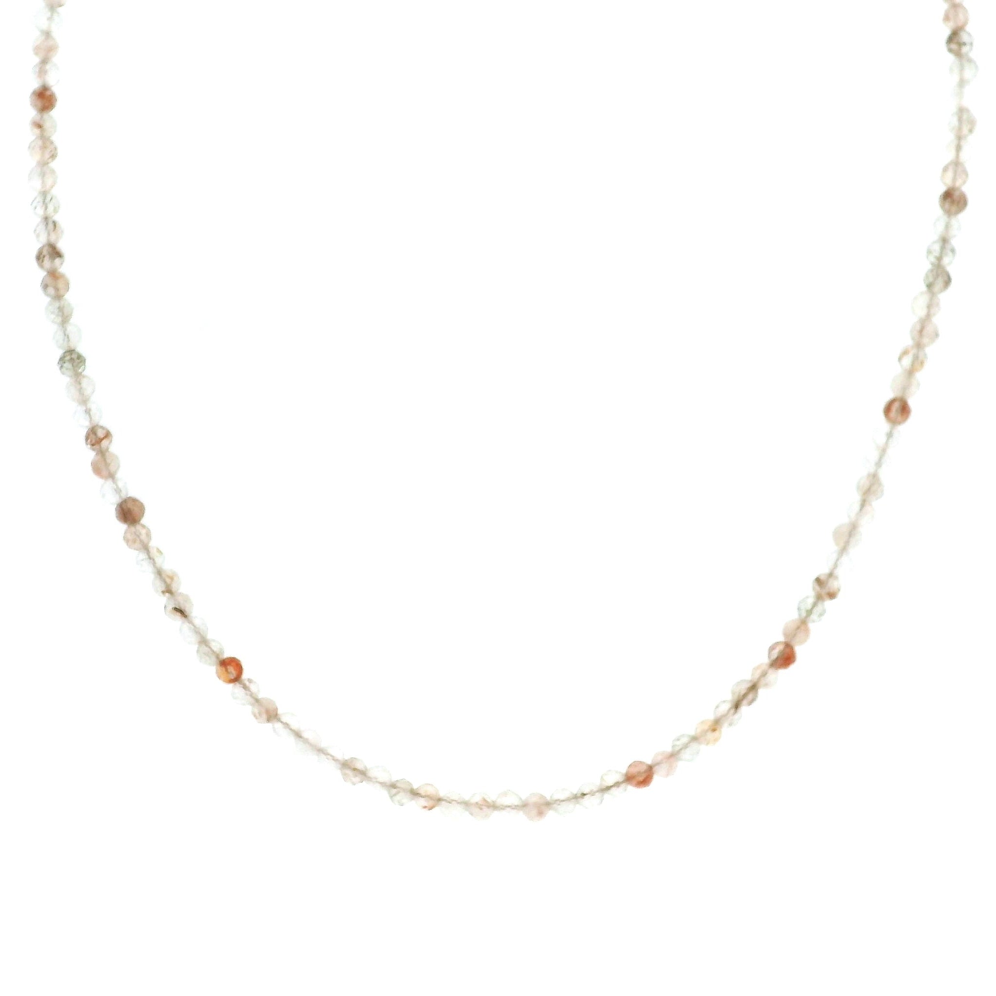 Copper Rutile in Quartz Micro Faceted Choker/Layering Necklace 925 Silver for Compassion & Loyalty
