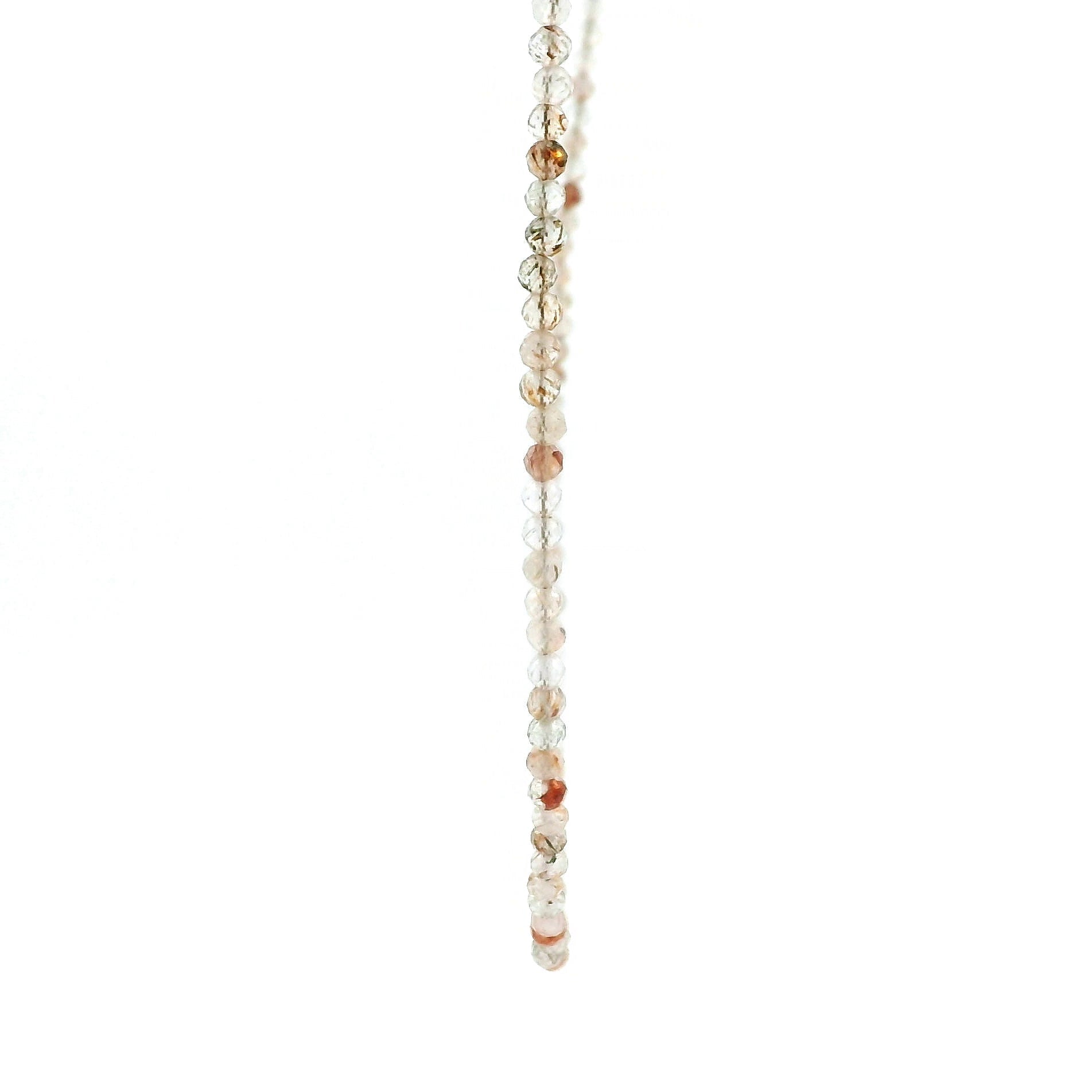 Copper Rutile in Quartz Micro Faceted Choker/Layering Necklace 925 Silver for Compassion & Loyalty