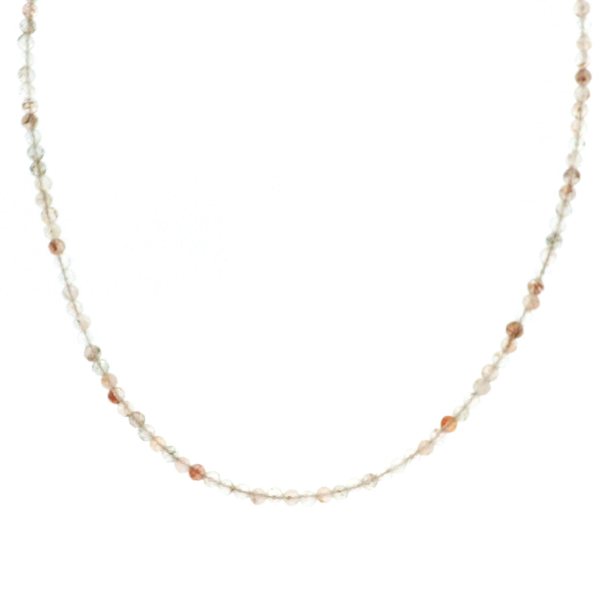 Copper Rutile in Quartz Micro Faceted Choker/Layering Necklace 925 Silver for Compassion & Loyalty