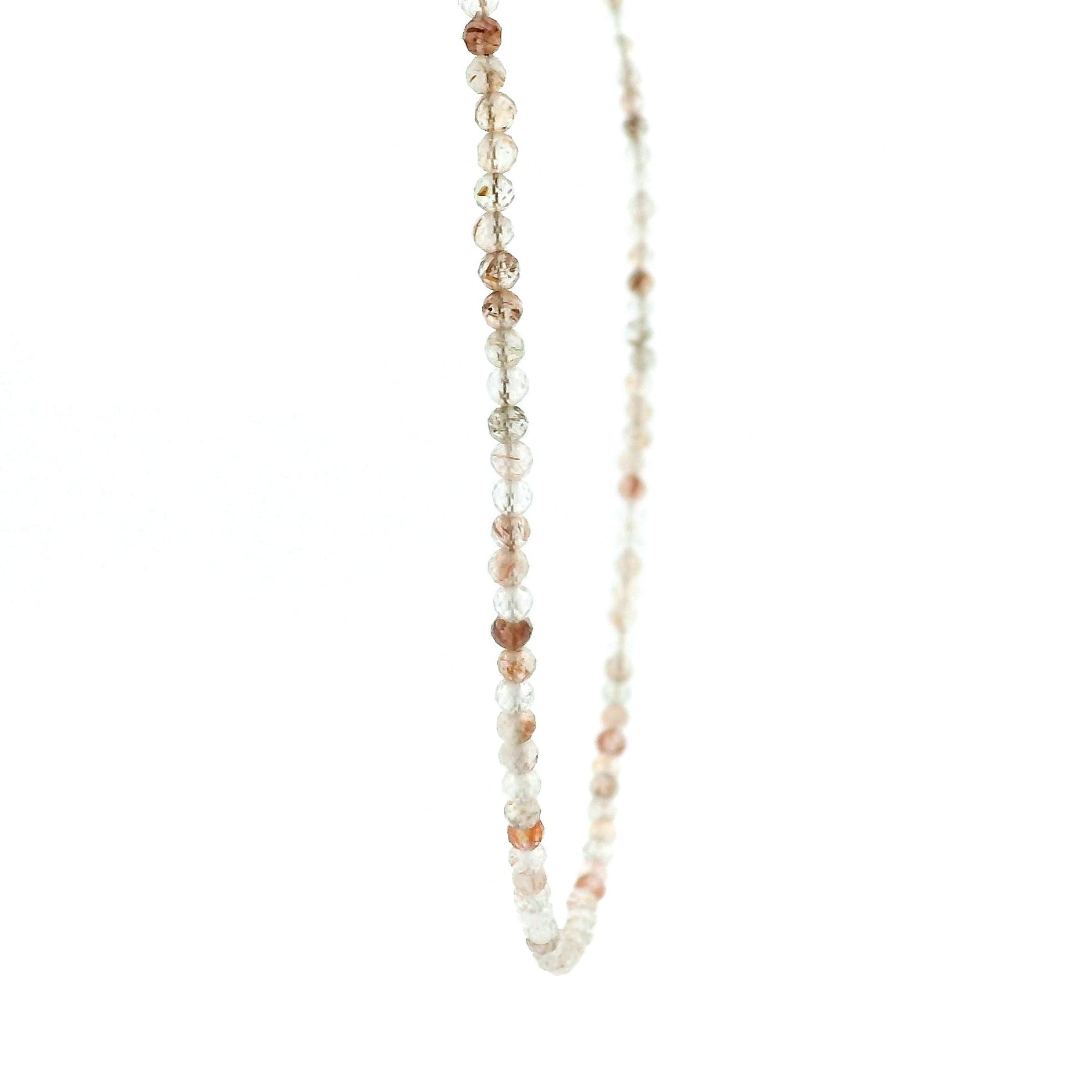 Copper Rutile in Quartz Micro Faceted Choker/Layering Necklace 925 Silver for Compassion & Loyalty
