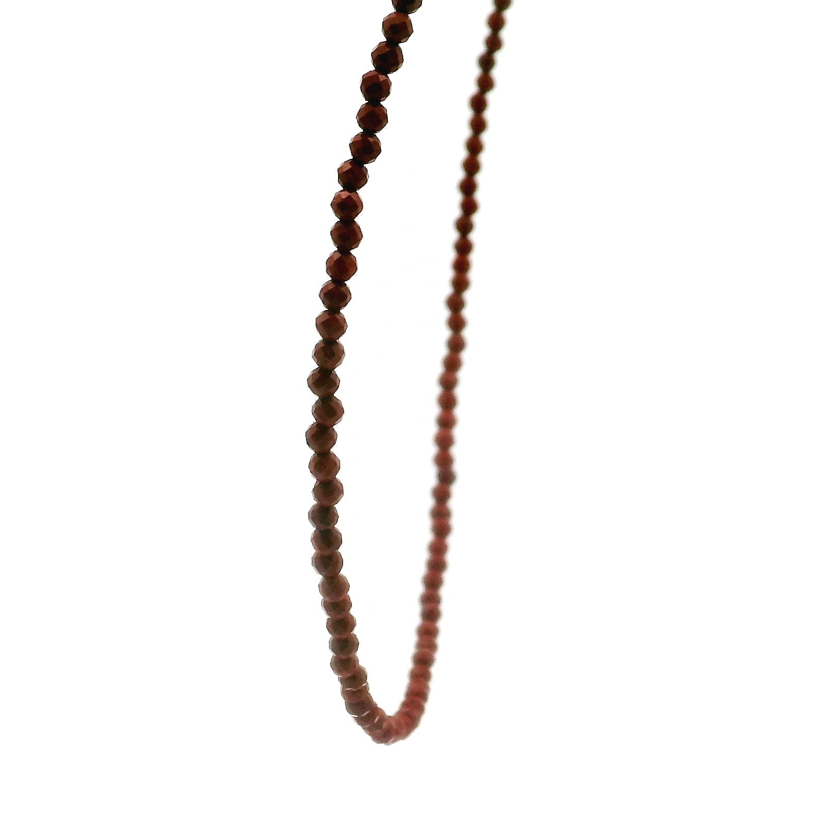 Red Jasper Micro Faceted Choker/Layering Necklace 925 Silver for Good Health and Creativity