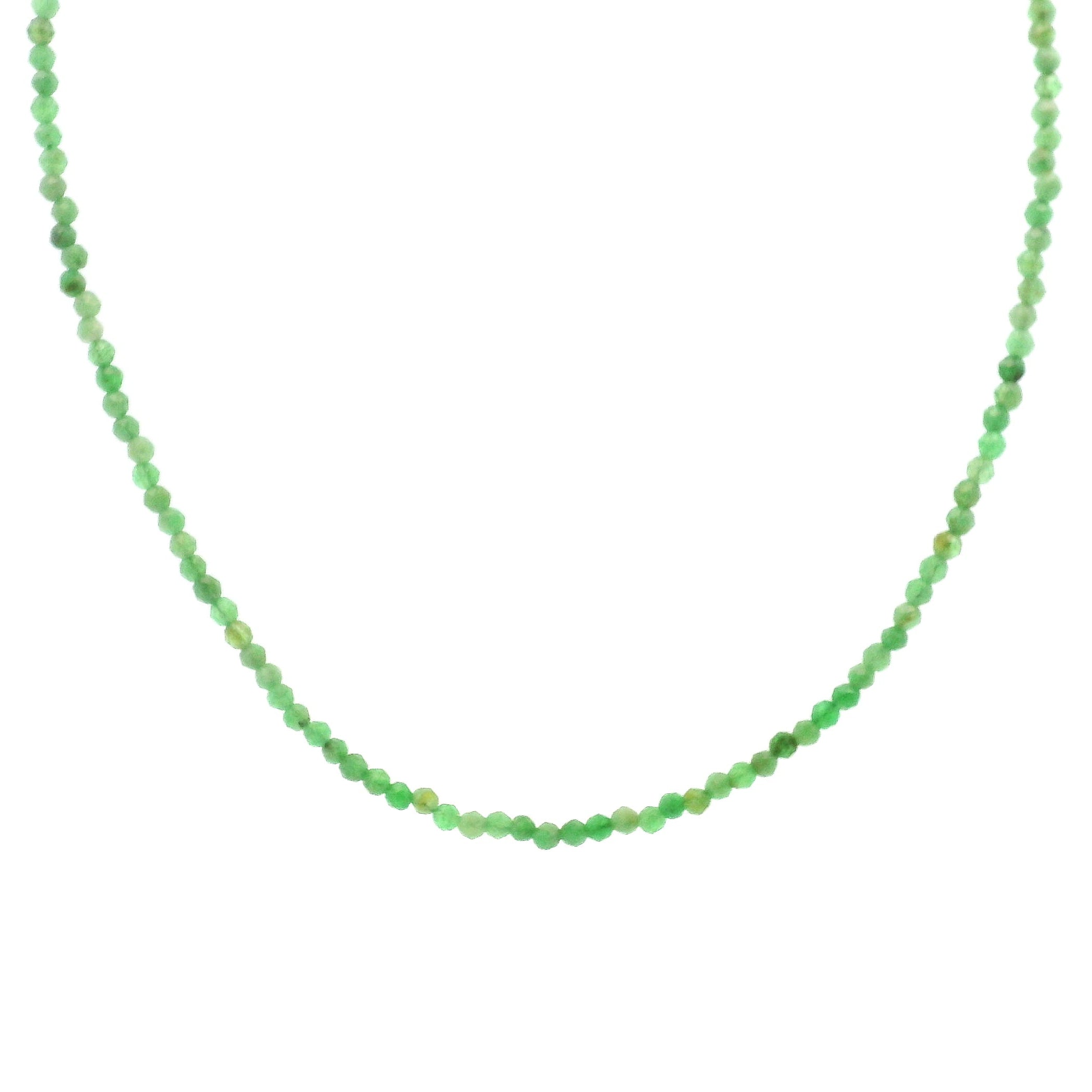 Tsavorite Garnet Micro Faceted Choker/Layering Necklace 925 Silver for Balance and Prosperity