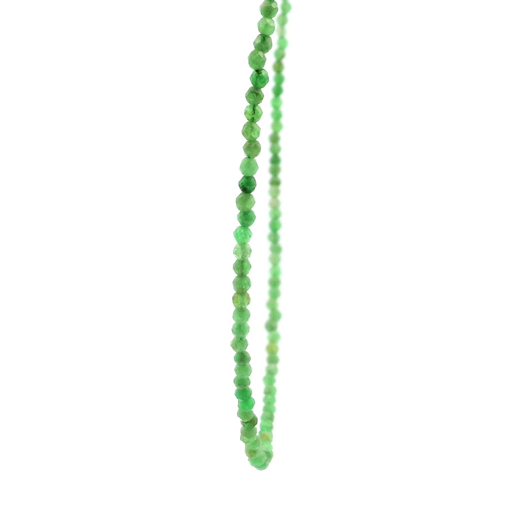 Tsavorite Garnet Micro Faceted Choker/Layering Necklace 925 Silver for Balance and Prosperity