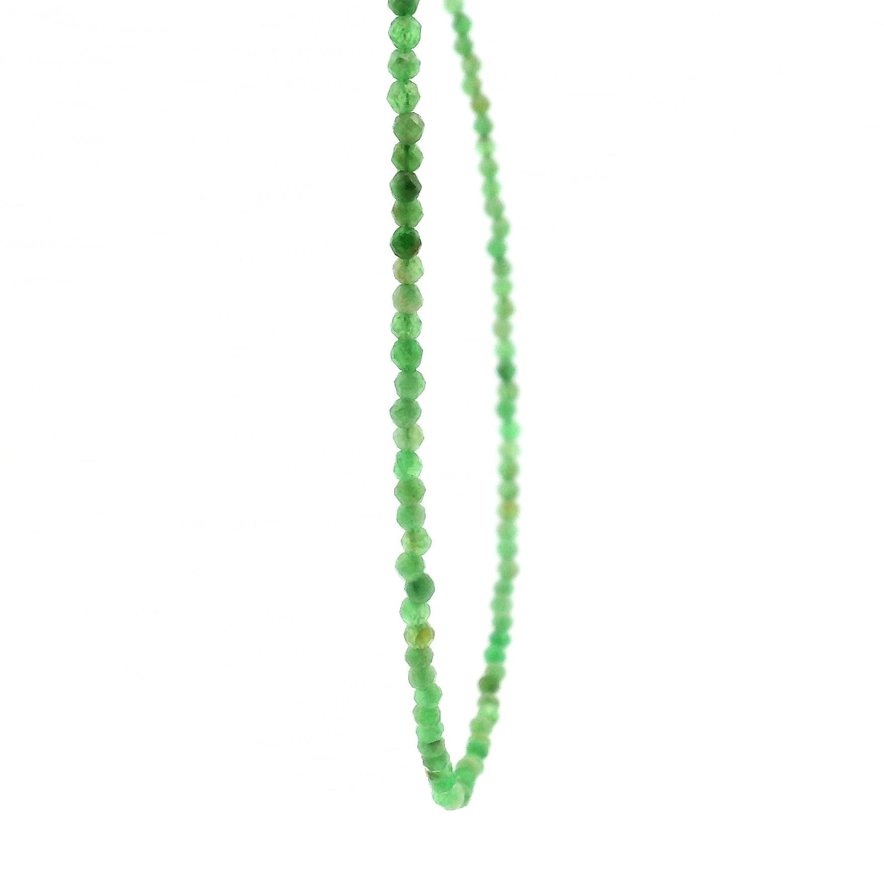 Tsavorite Garnet Micro Faceted Choker/Layering Necklace 925 Silver for Balance and Prosperity
