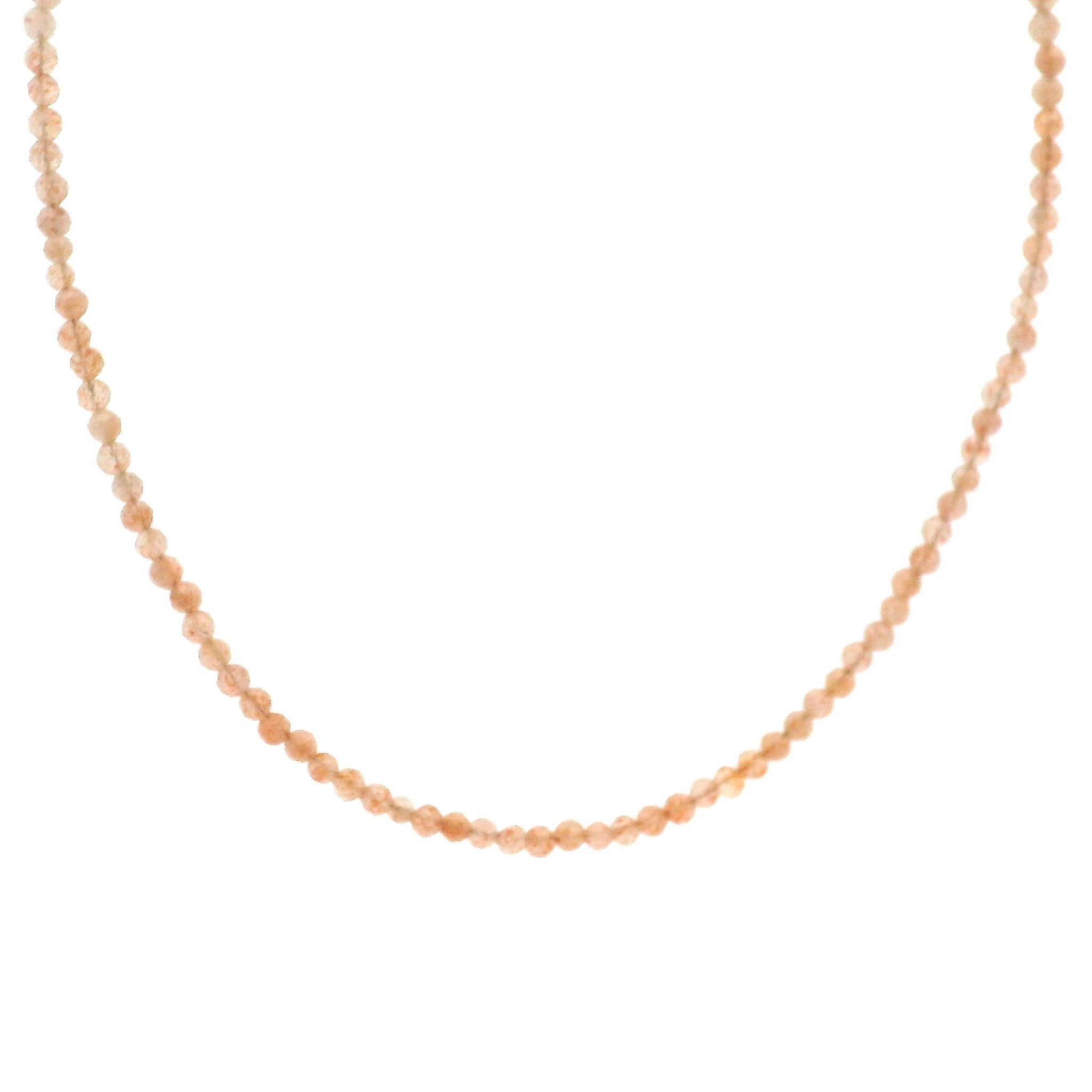 Sunstone Micro Faceted Choker/Layering Necklace 925 Silver for Energy and Vitality