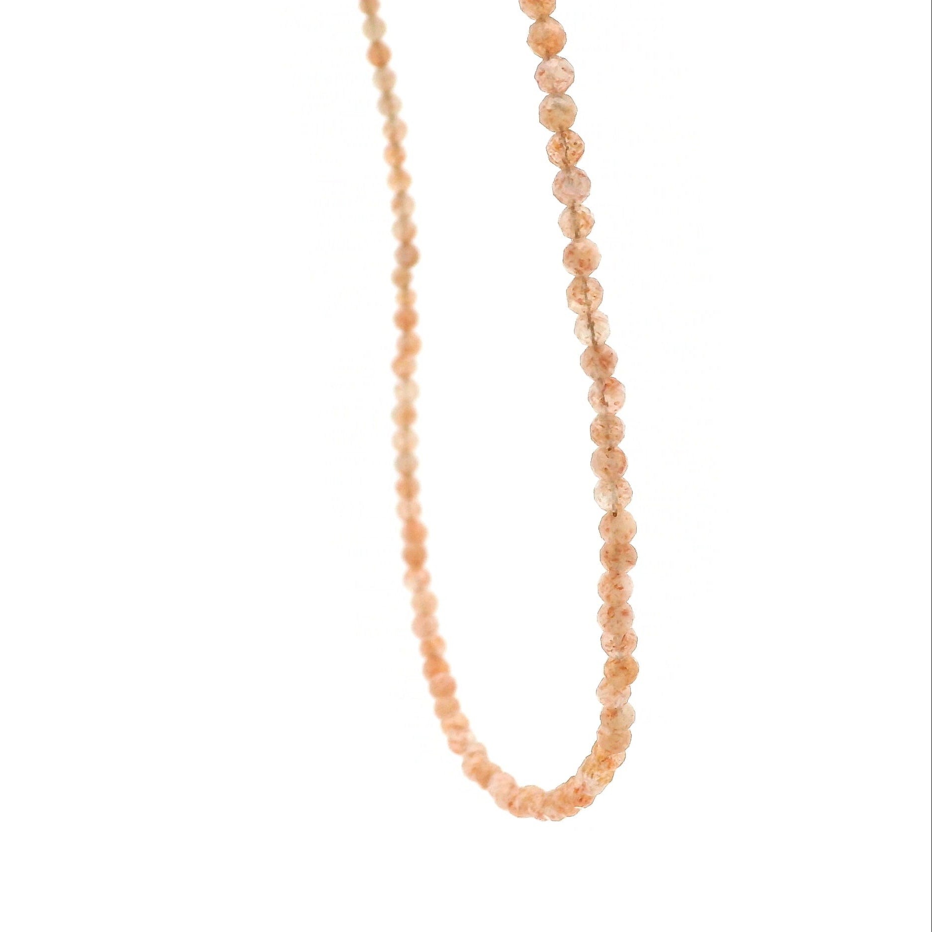 Sunstone Micro Faceted Choker/Layering Necklace 925 Silver for Energy and Vitality