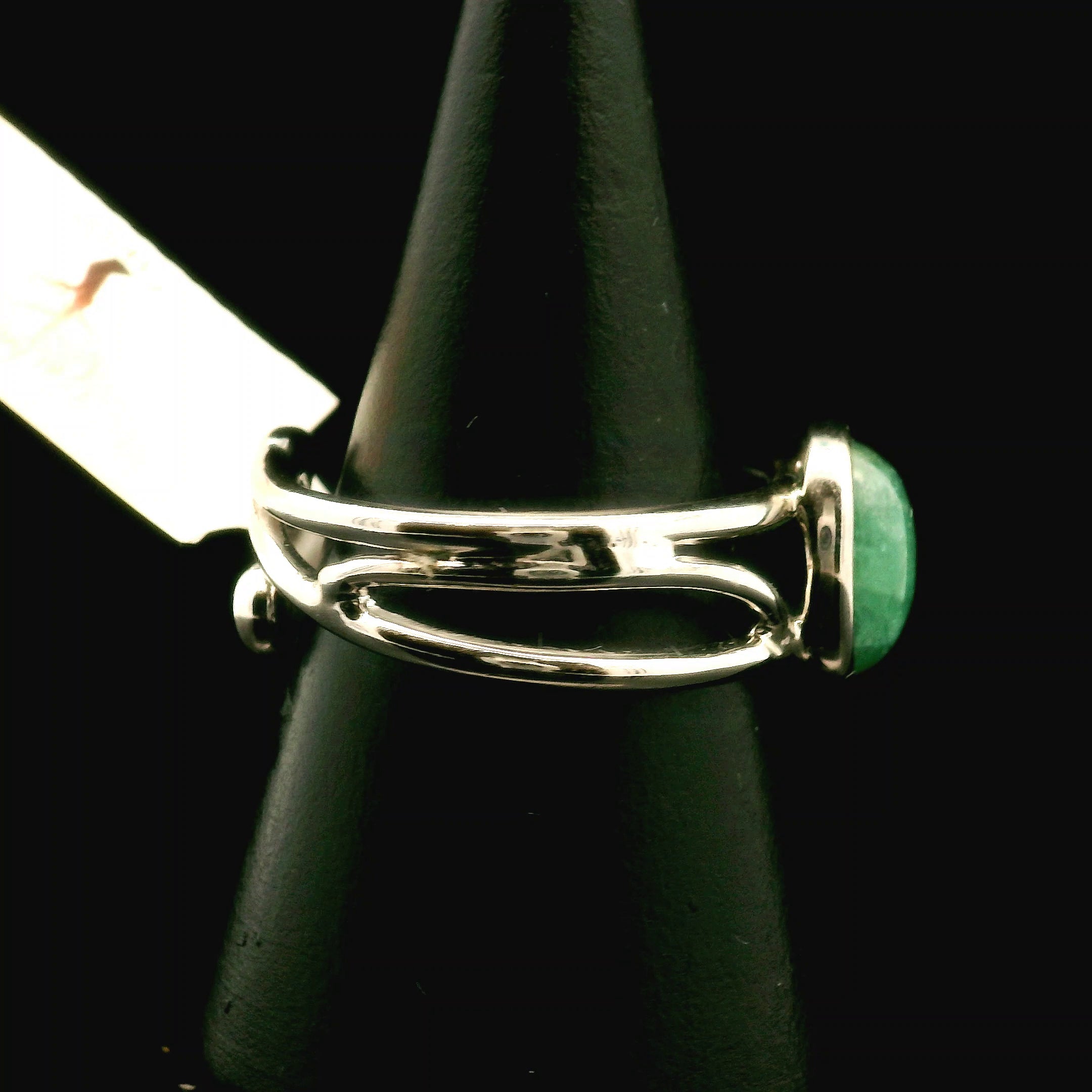 Green Kyanite Cuff Ring .925 Silver for Alignment, Balance and Meditation