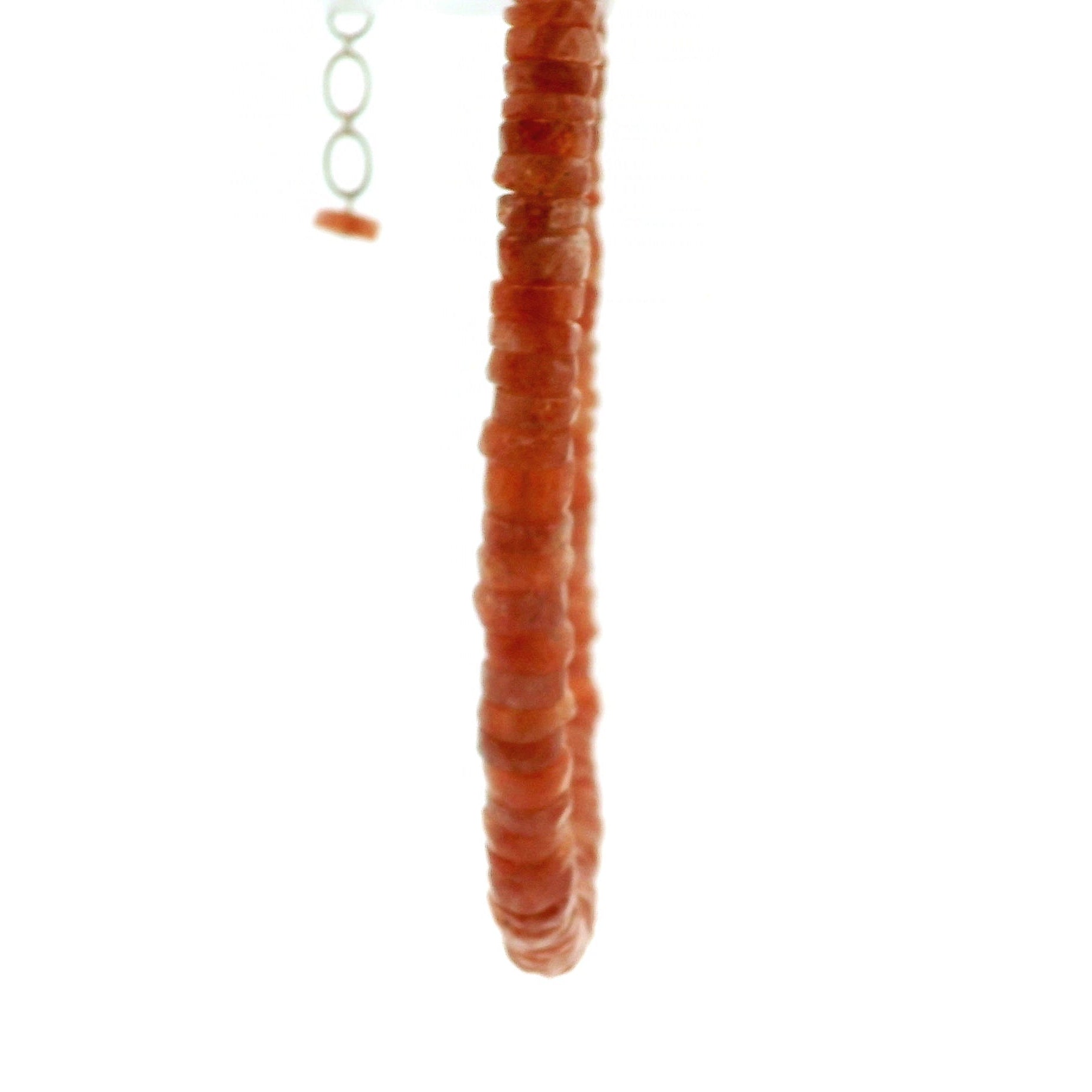 Sunstone Heishi Necklace 925 Silver for Wealth and Prosperity