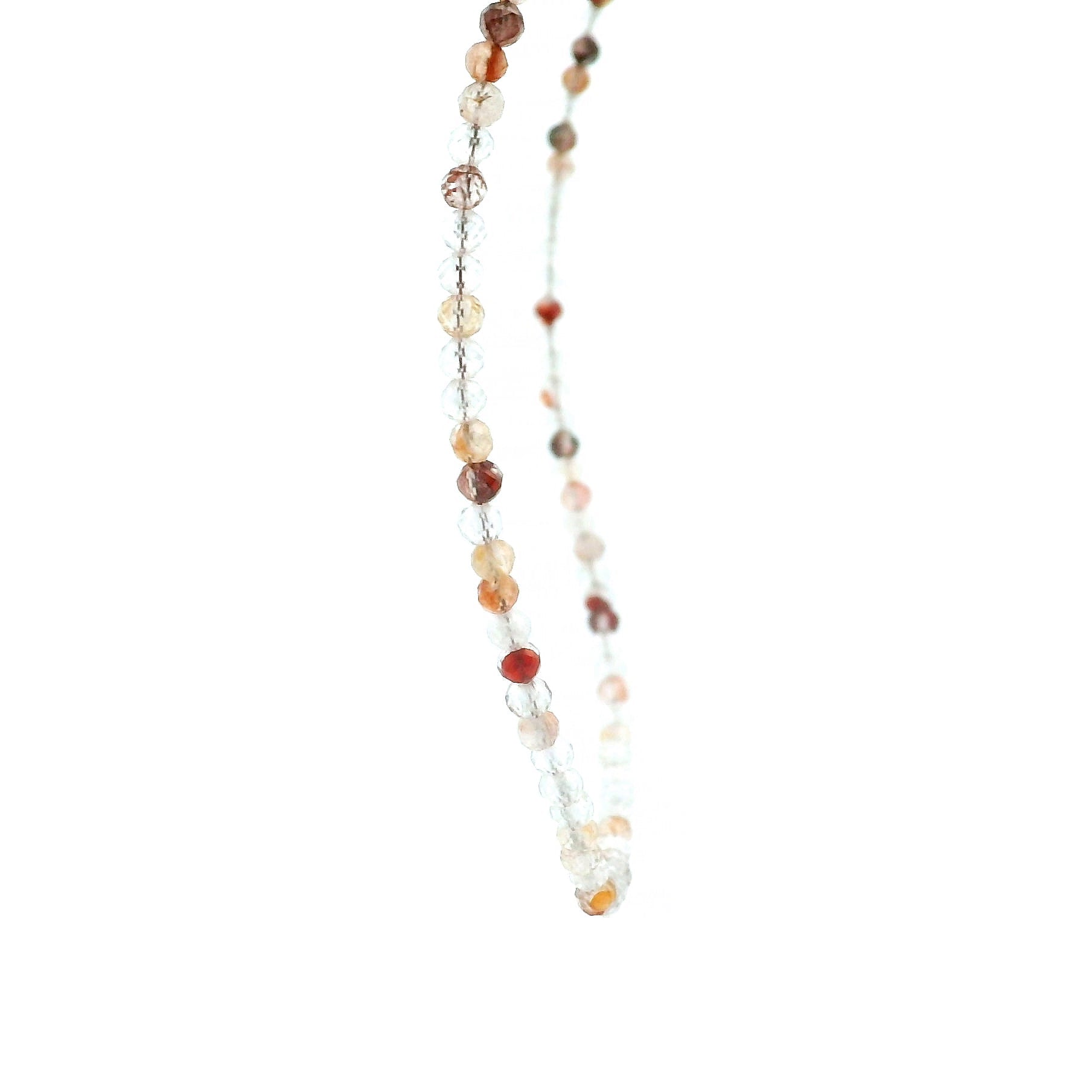 Fire Quartz Micro Faceted Choker/Layering Necklace 925 Silver for Self-Esteem and Protection