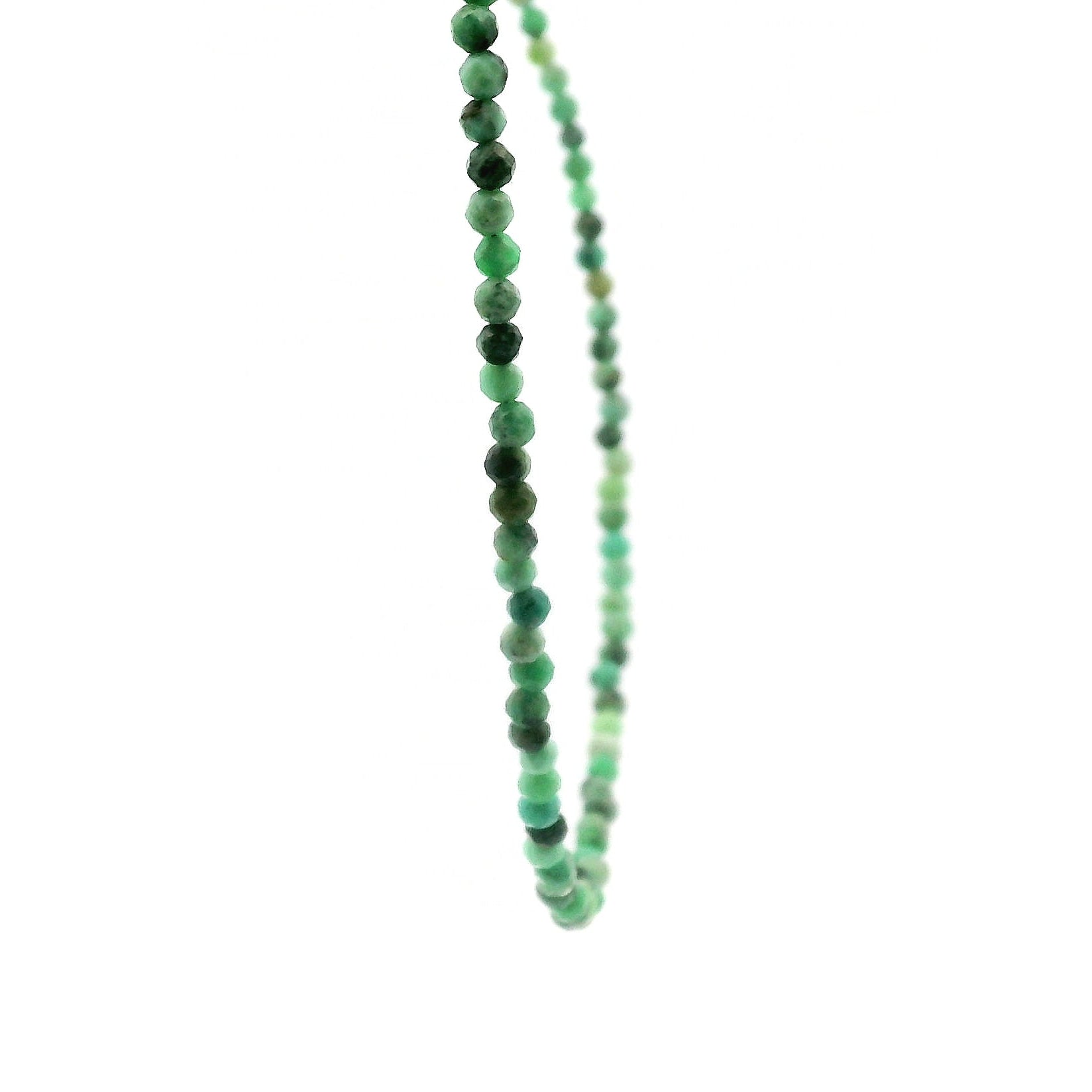 Variscite Micro Faceted Choker/Layering Necklace 925 Silver for Joy and Prosperity