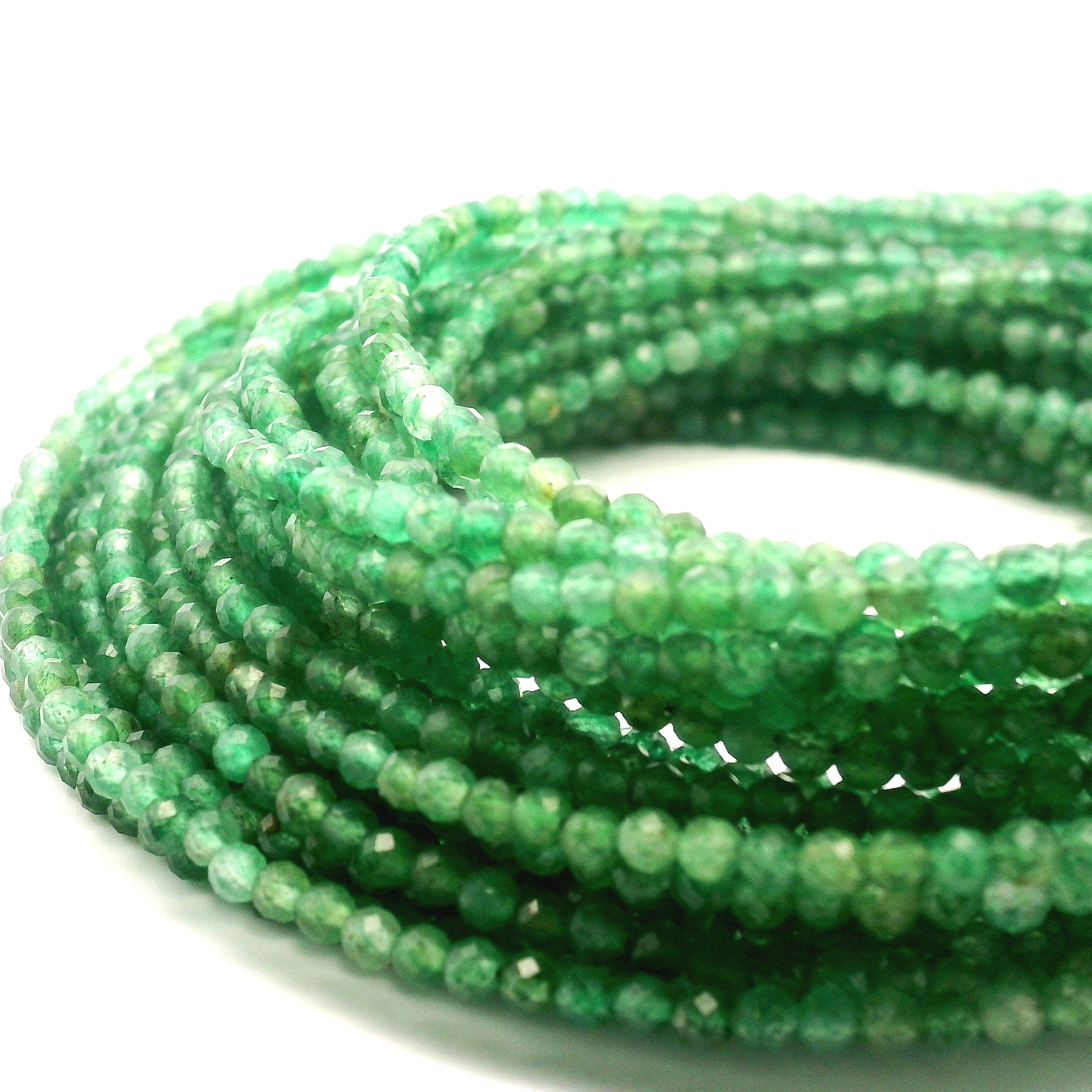 Fuchsite Micro Faceted Choker/Layering Necklace 925 Silver for Harmony and Relaxation