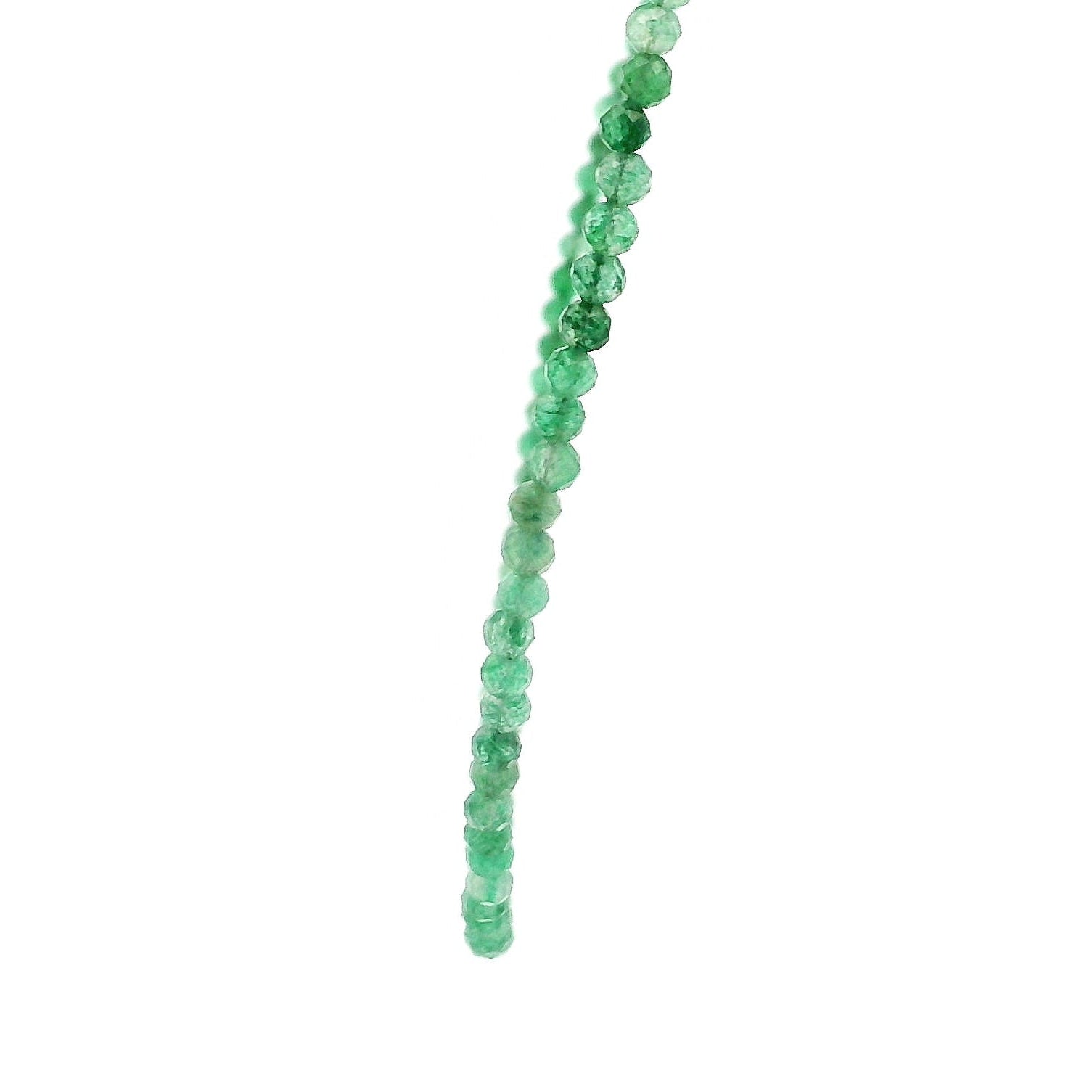 Fuchsite Micro Faceted Choker/Layering Necklace 925 Silver for Harmony and Relaxation