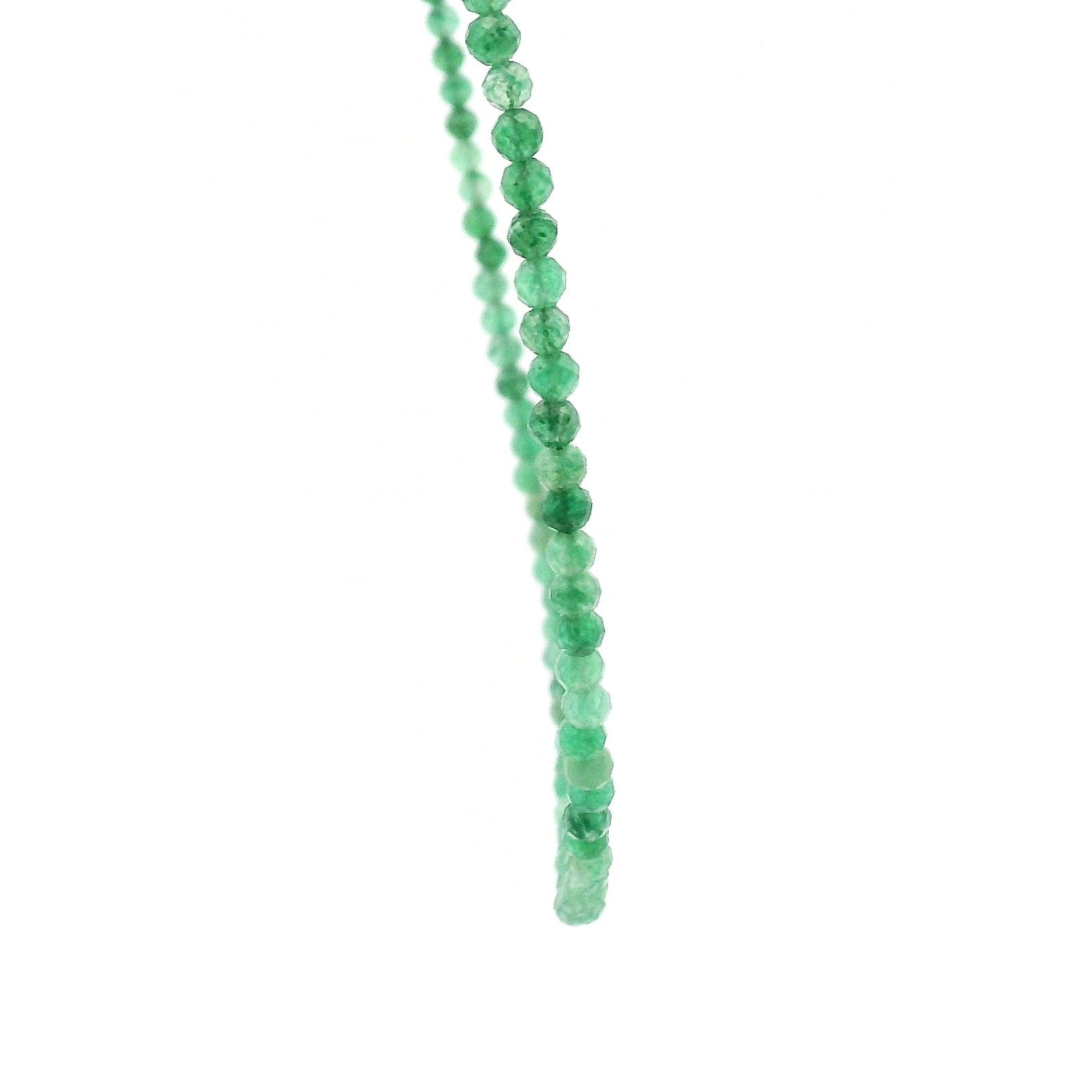Fuchsite Micro Faceted Choker/Layering Necklace 925 Silver for Harmony and Relaxation