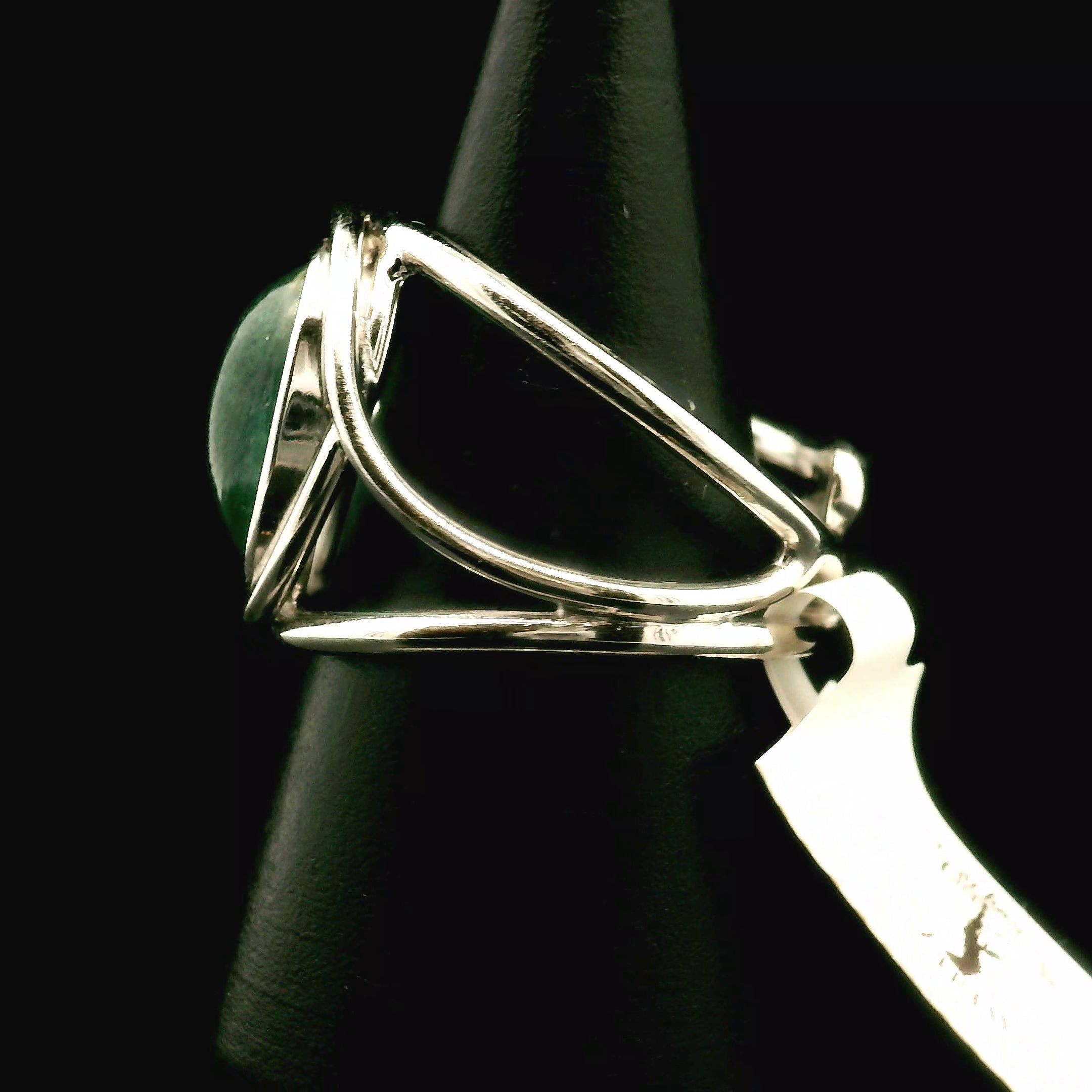 Green Kyanite Cuff Ring .925 Silver for Alignment, Balance and Meditation