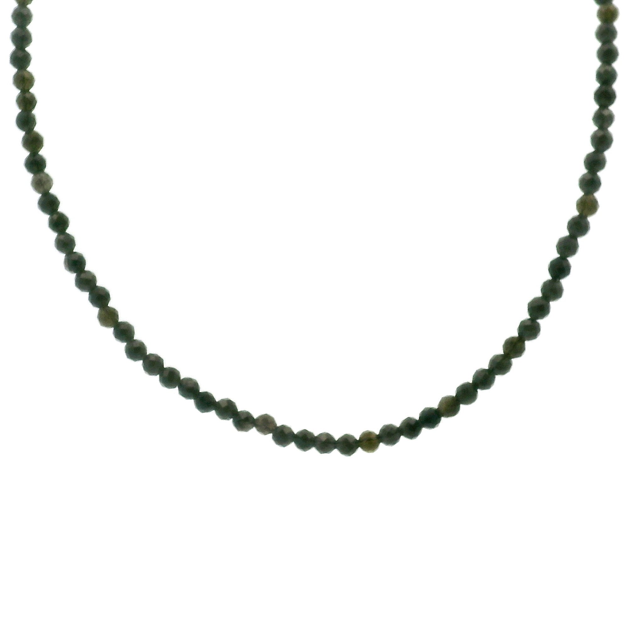 Golden Obsidian Micro Faceted Choker/Layering Necklace 925 Silver for Protection and Strength