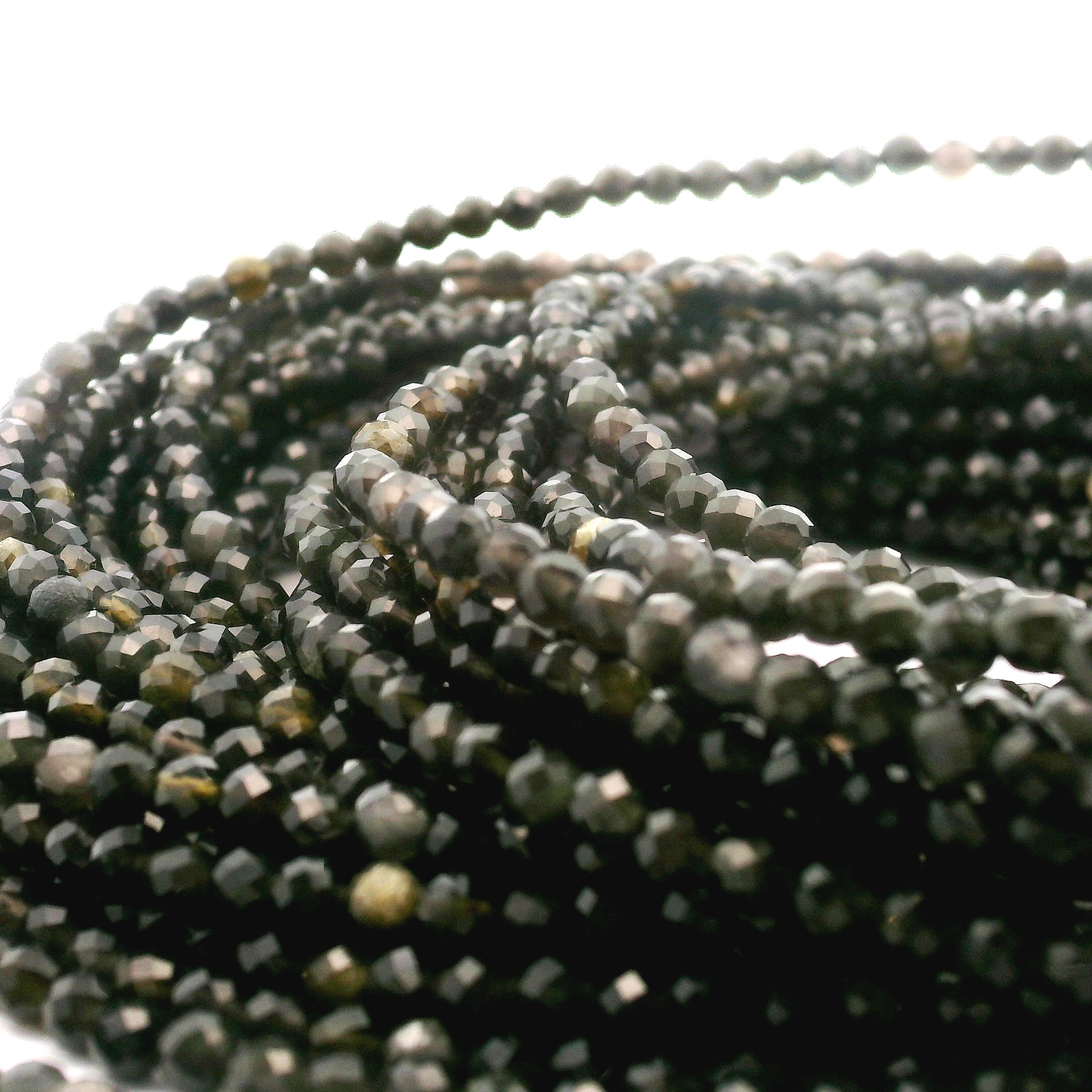Golden Obsidian Micro Faceted Choker/Layering Necklace 925 Silver for Protection and Strength
