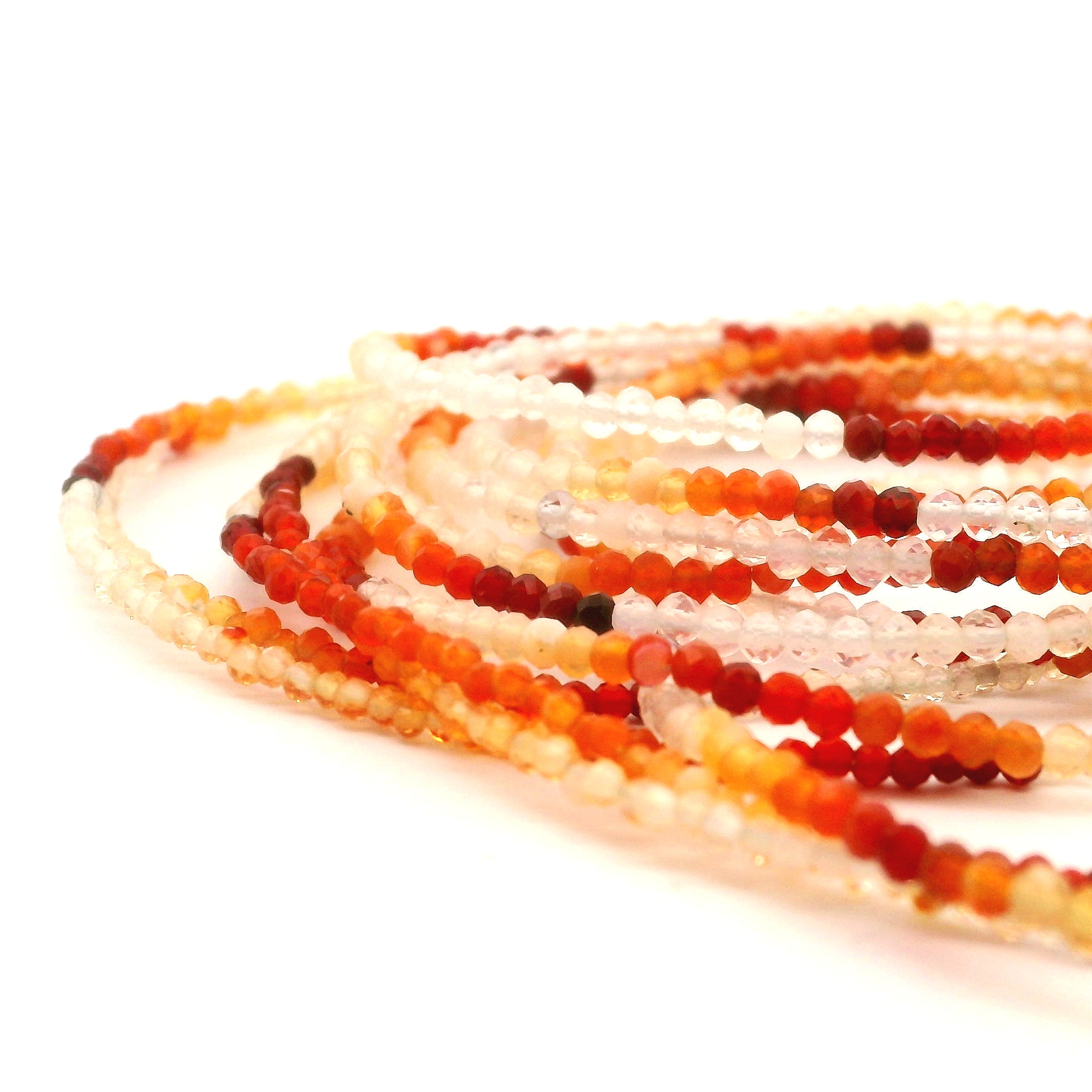 Fire Opal Micro Faceted Necklace 925 Silver for Intimacy and Passion in Relationships