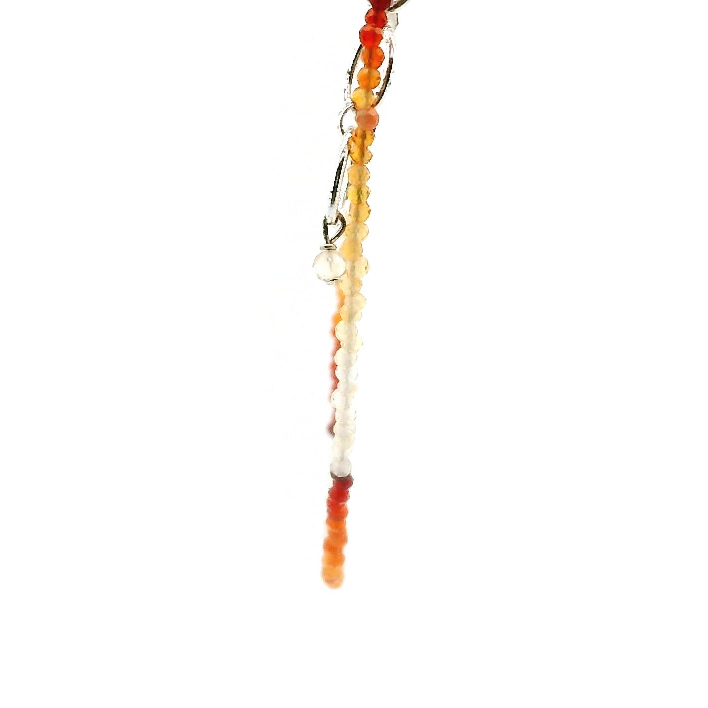 Fire Opal Micro Faceted Necklace 925 Silver for Intimacy and Passion in Relationships