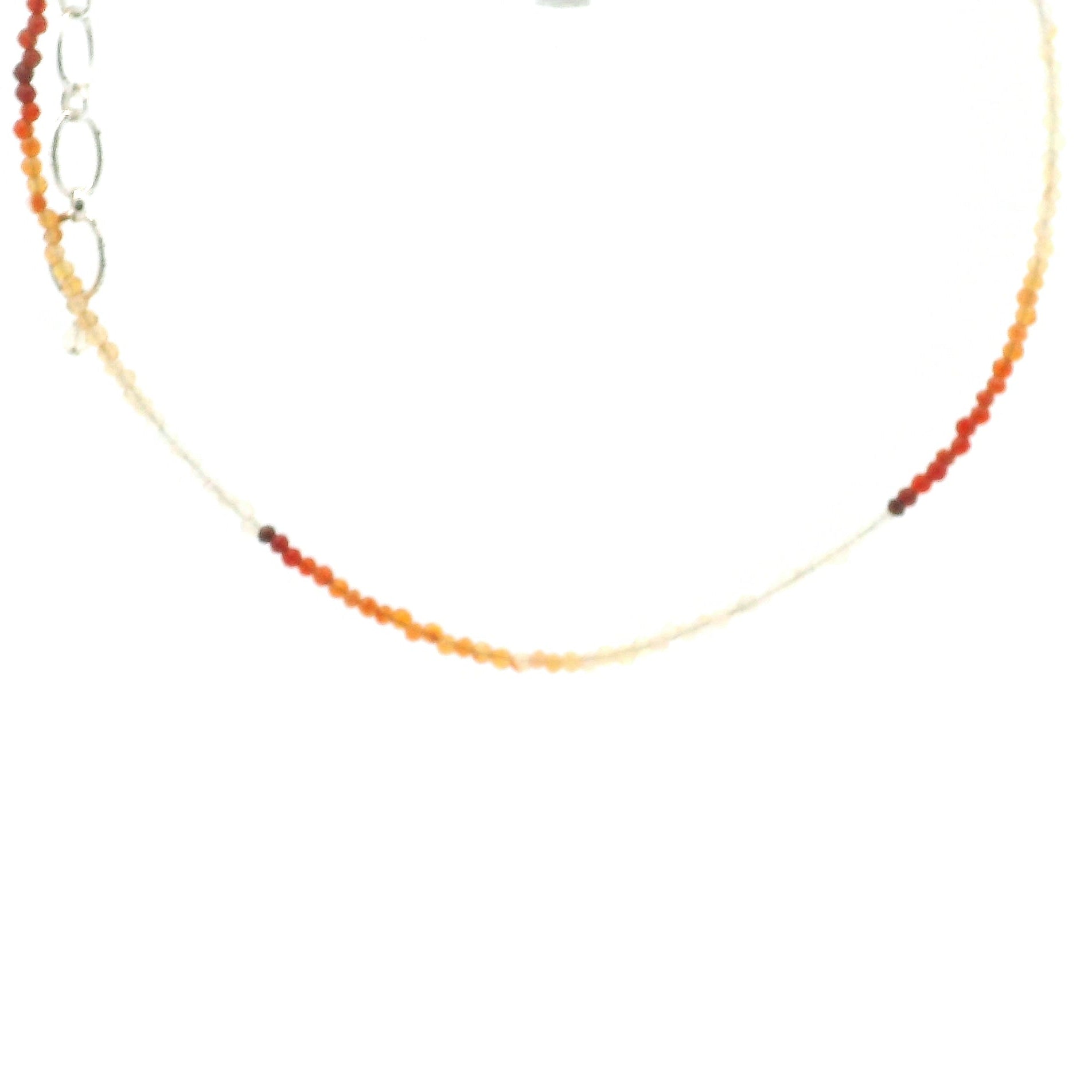 Fire Opal Micro Faceted Necklace 925 Silver for Intimacy and Passion in Relationships