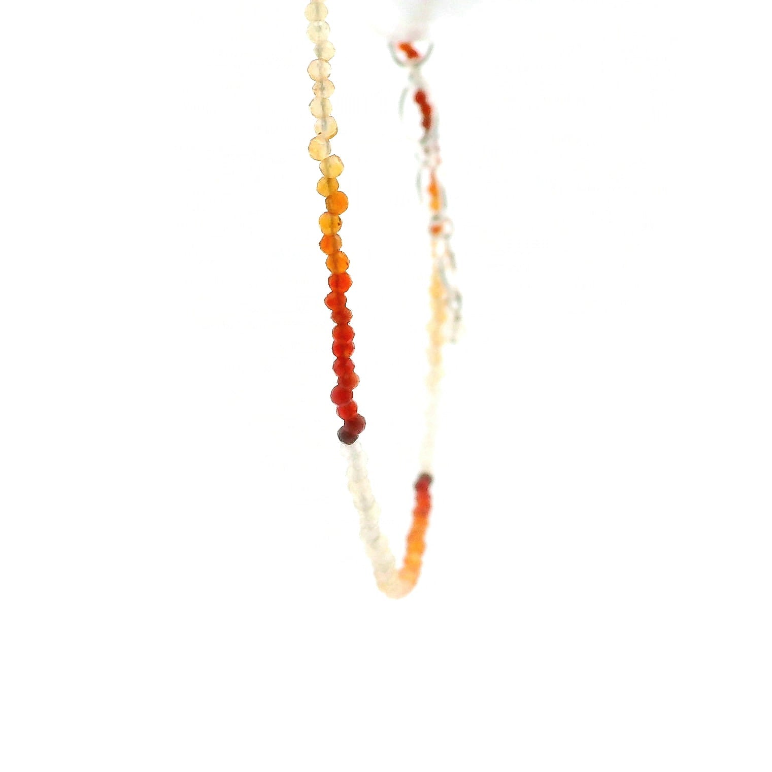 Fire Opal Micro Faceted Necklace 925 Silver for Intimacy and Passion in Relationships