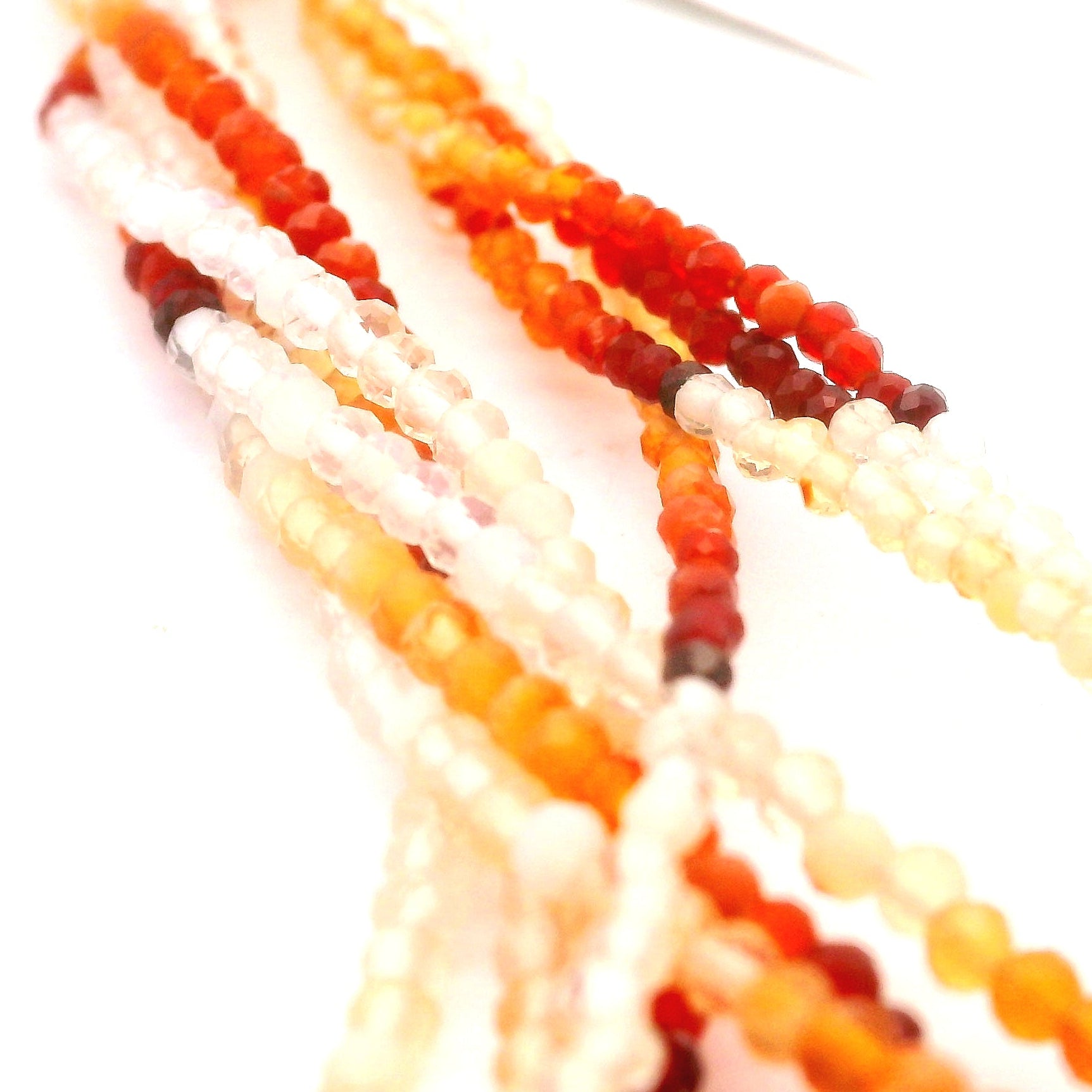 Fire Opal Micro Faceted Necklace 925 Silver for Intimacy and Passion in Relationships