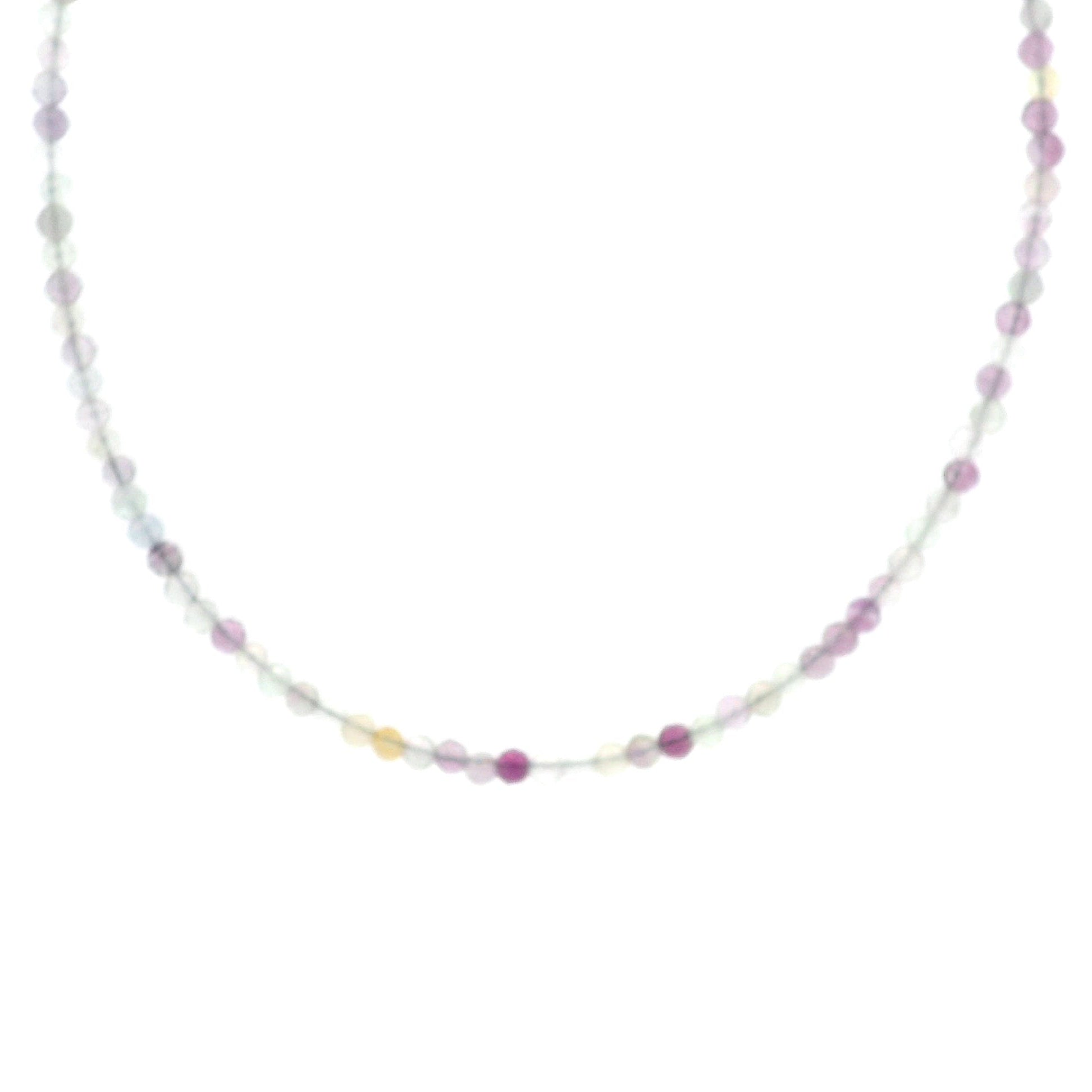Rainbow Fluorite Micro Faceted Choker/Layering Necklace for Clarity, Focus and Memorization