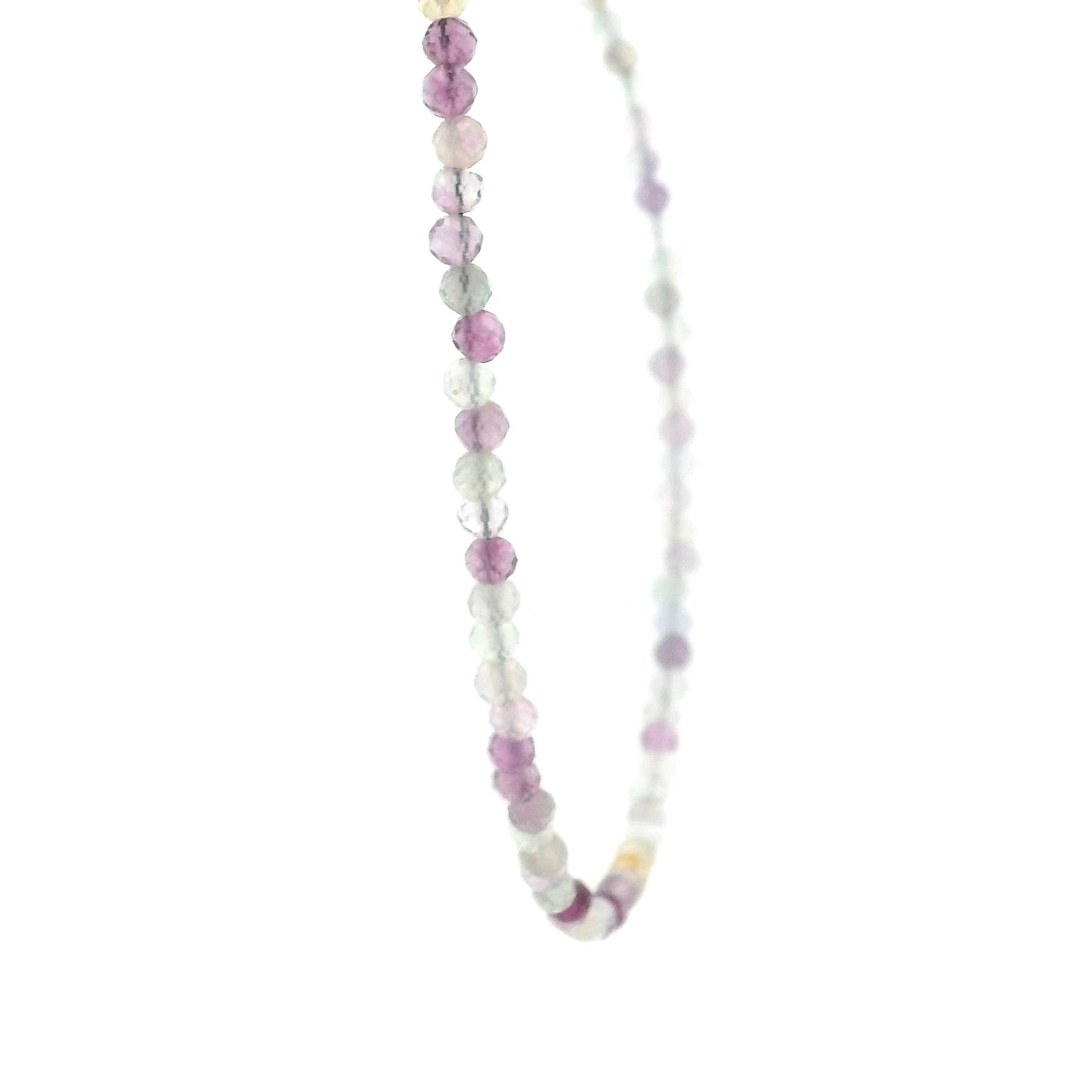 Rainbow Fluorite Micro Faceted Choker/Layering Necklace for Clarity, Focus and Memorization