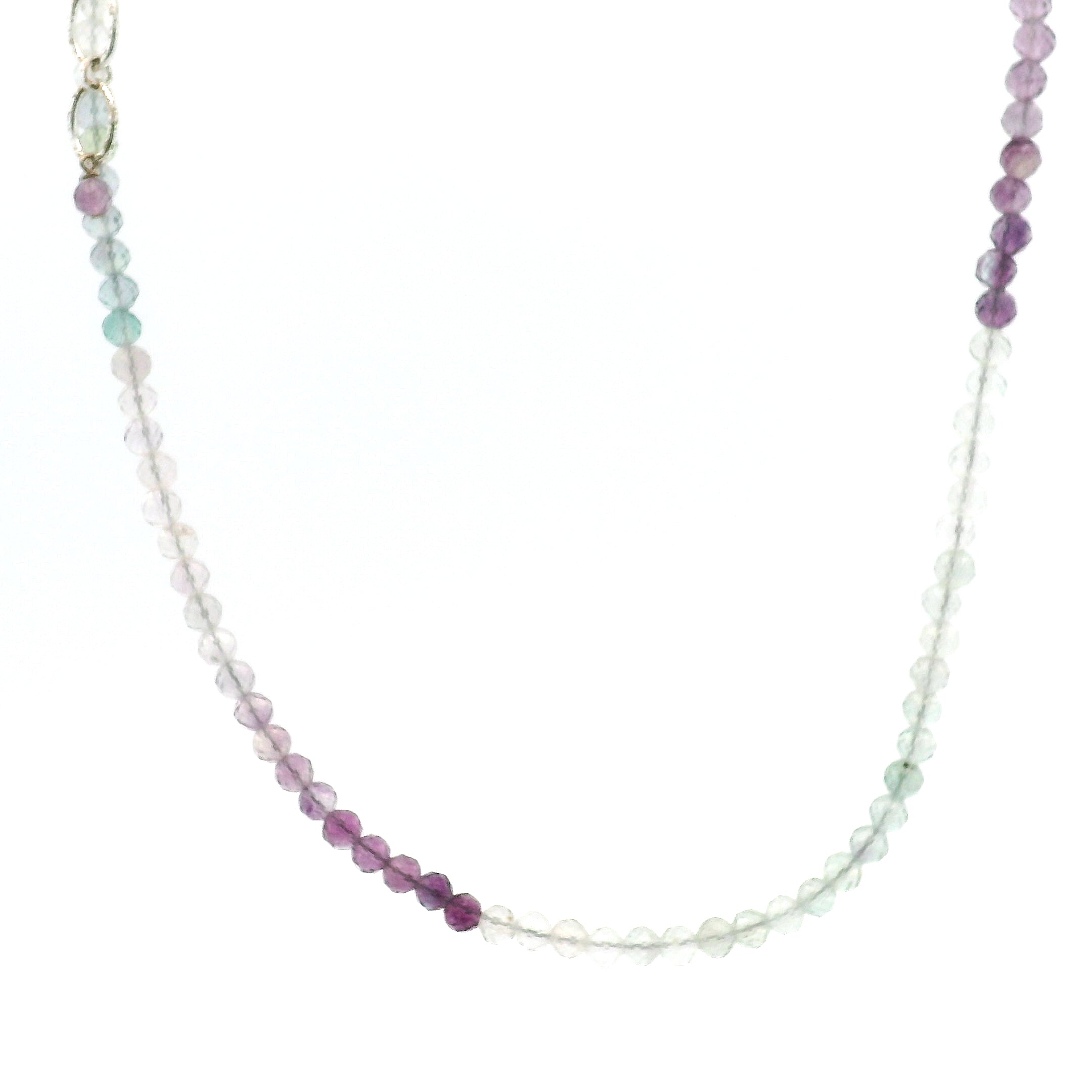 Rainbow Fluorite Micro Faceted Choker/Layering Necklace for Clarity, Focus and Memorization