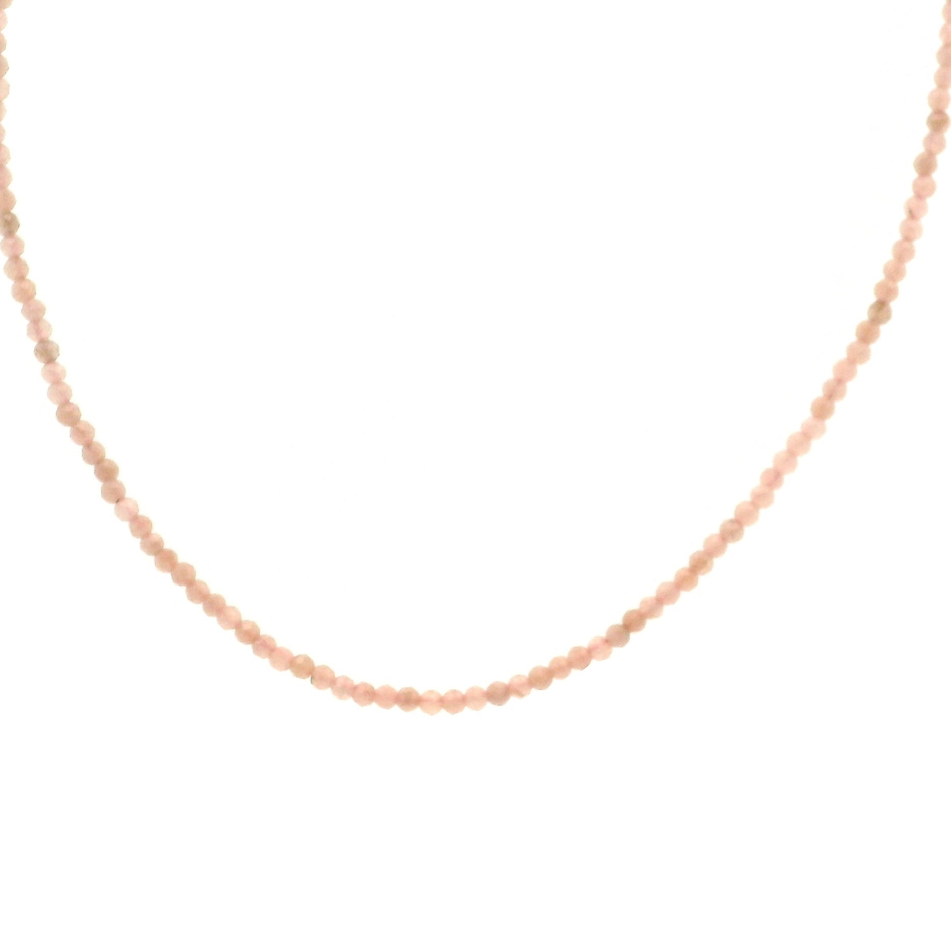 Rhodochrosite Micro Faceted Choker/Layering Necklace 925 Silver for Self-Love and Heart Healing