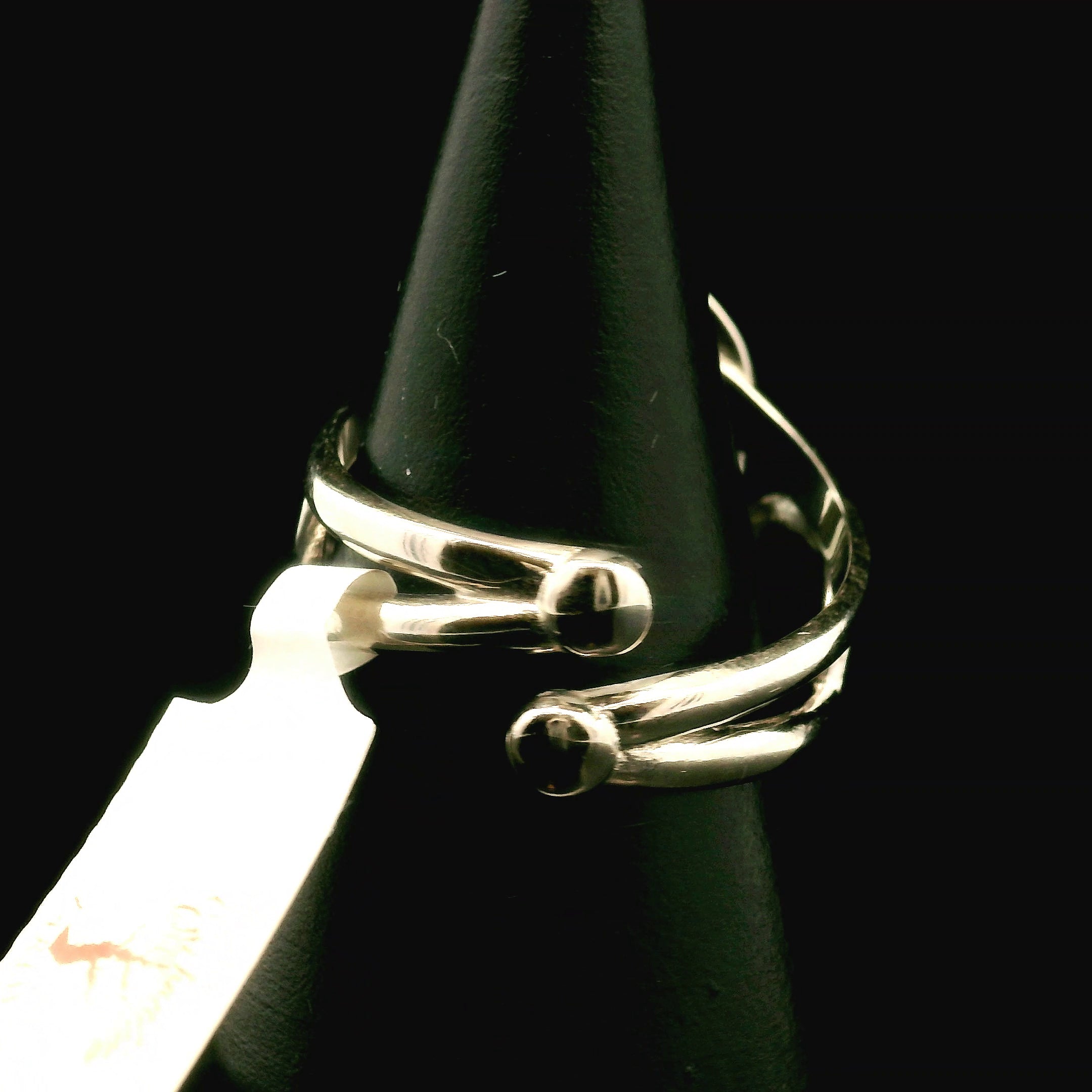 Green Beryl Moon Cuff Ring .925 Sterling Silver for Supporting the Heart & Memory