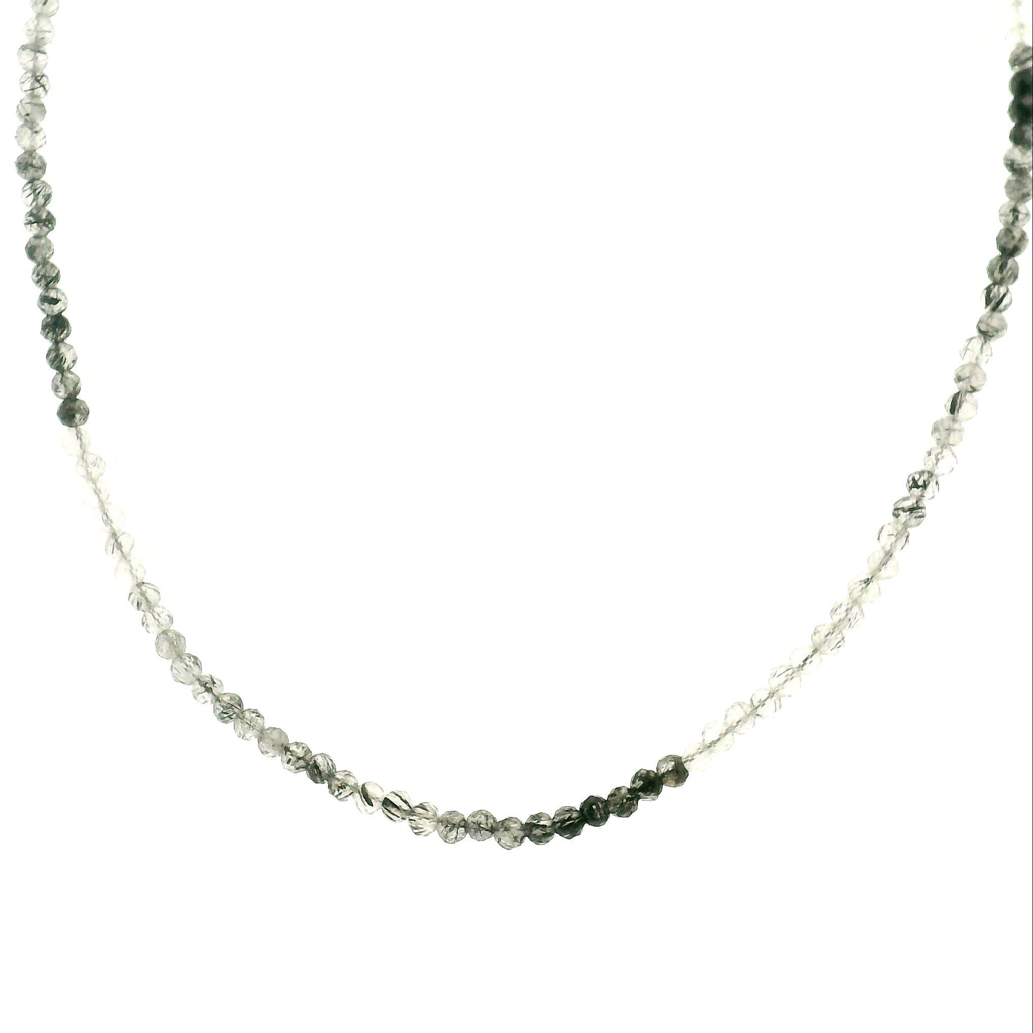 Black Tourmaline In Quartz Necklace for Channeling, Meditation and Awareness