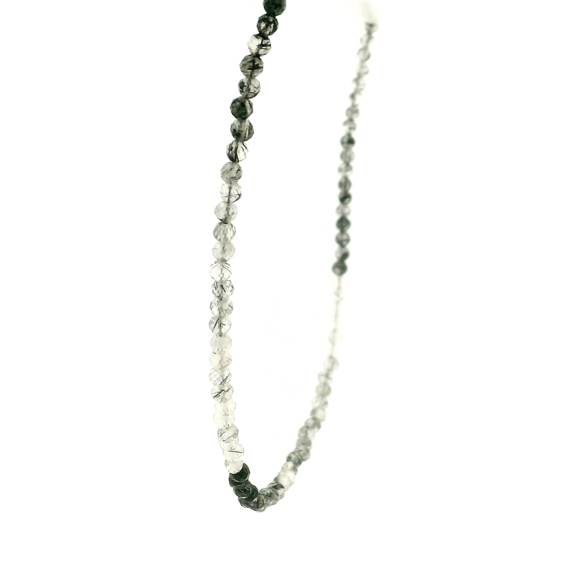Black Tourmaline In Quartz Necklace for Channeling, Meditation and Awareness