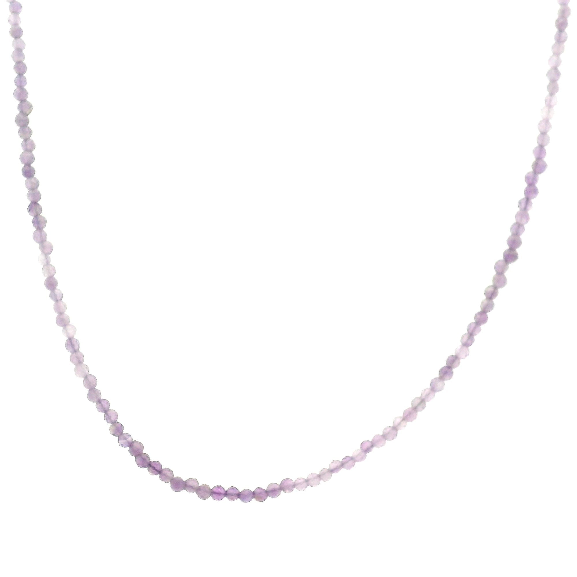 Amethyst Micro Faceted Choker/Layering Necklace 925 Silver for Intuition and Clarity