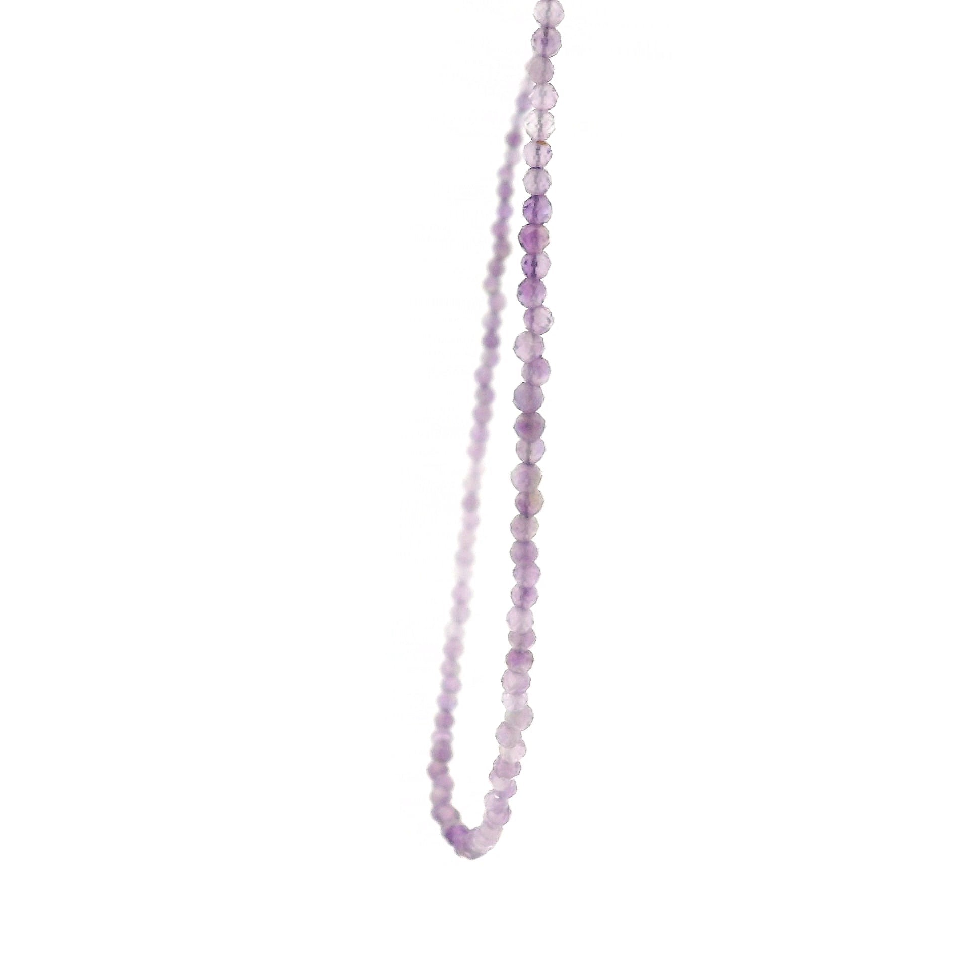 Amethyst Micro Faceted Choker/Layering Necklace 925 Silver for Intuition and Clarity
