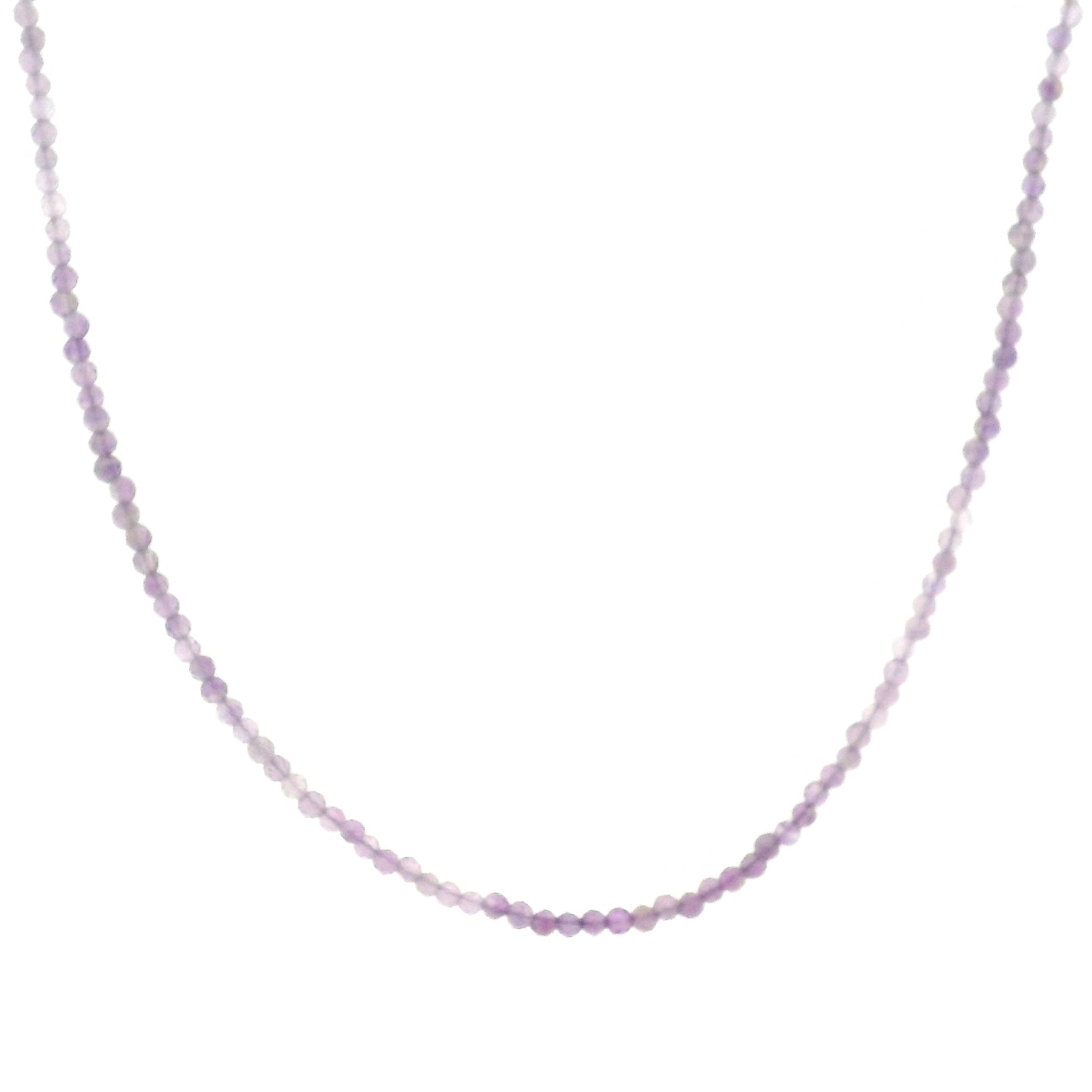 Amethyst Micro Faceted Choker/Layering Necklace 925 Silver for Intuition and Clarity