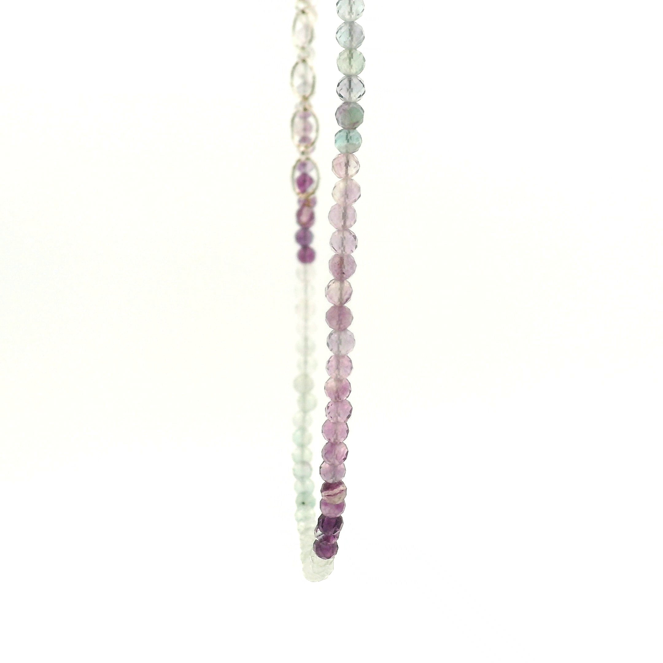 Rainbow Fluorite Micro Necklace 925 Silver for Clearing Energy Fields