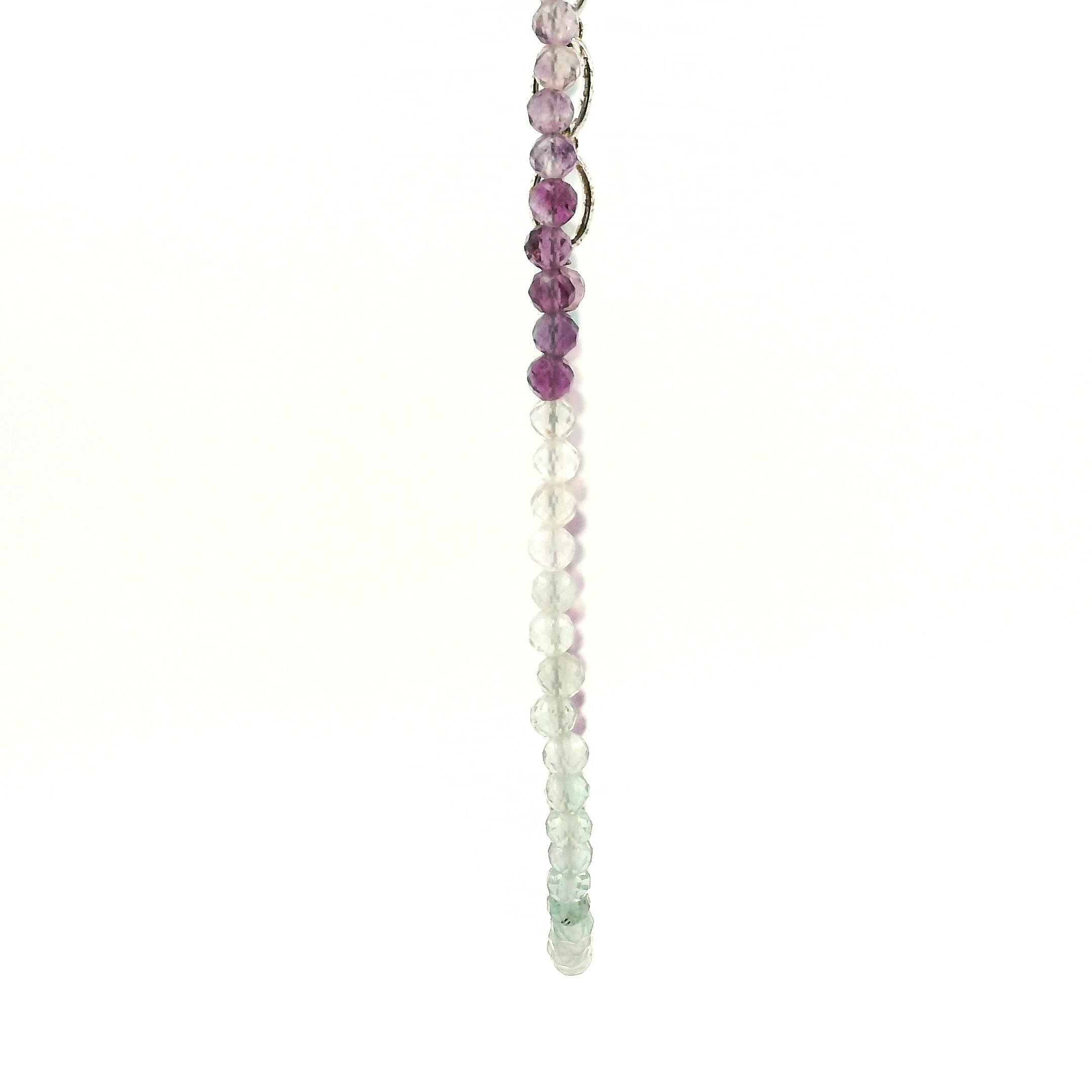 Rainbow Fluorite Micro Necklace 925 Silver for Clearing Energy Fields