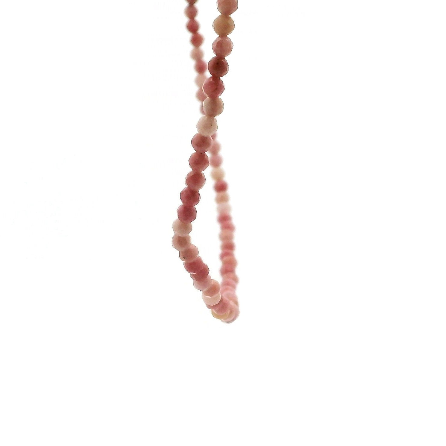 Rhodonite Micro Choker/Layering Necklace 925 Silver for Attraction and Self-Worth