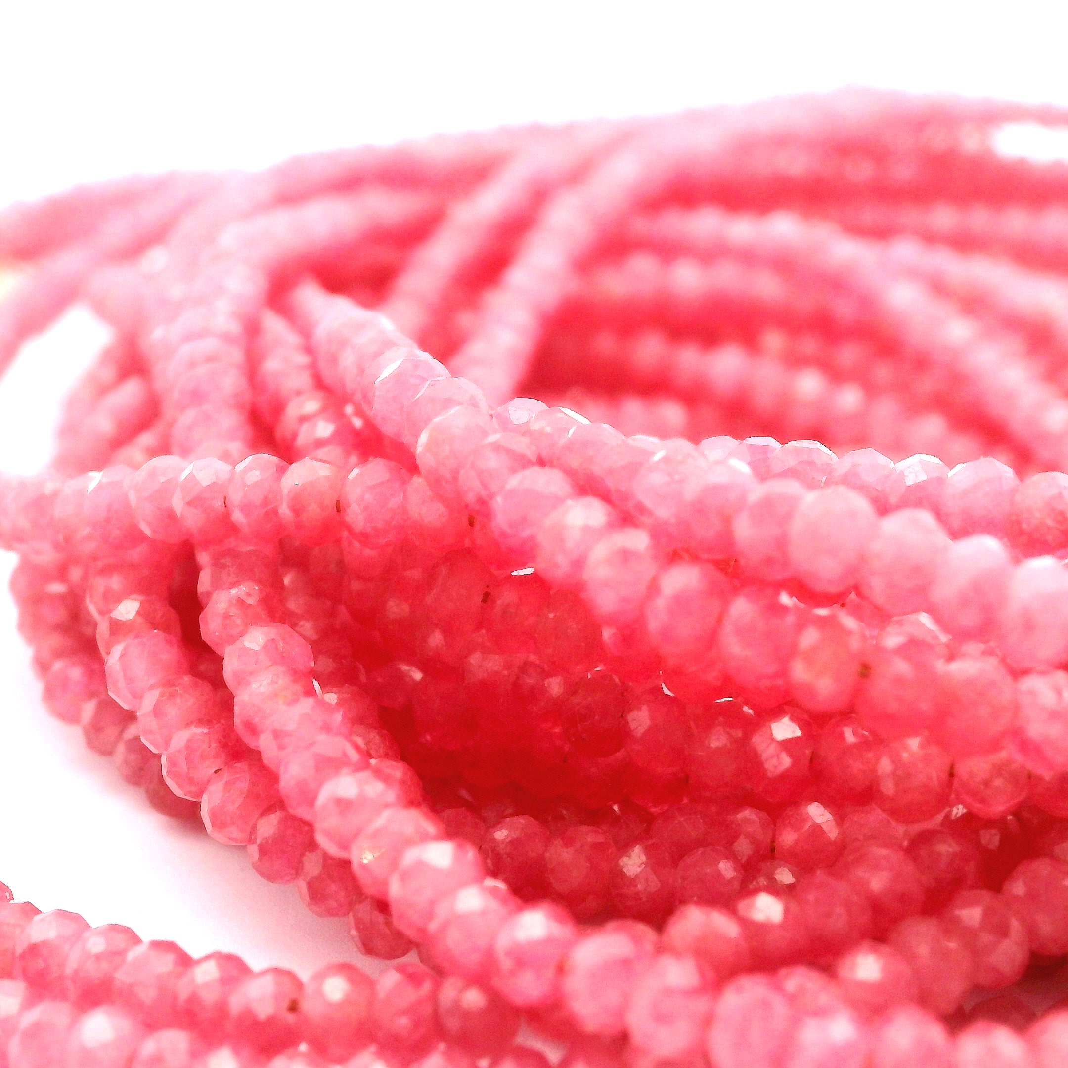 Rhodonite Micro Faceted Necklace 925 Silver for Attraction and Self-Worth